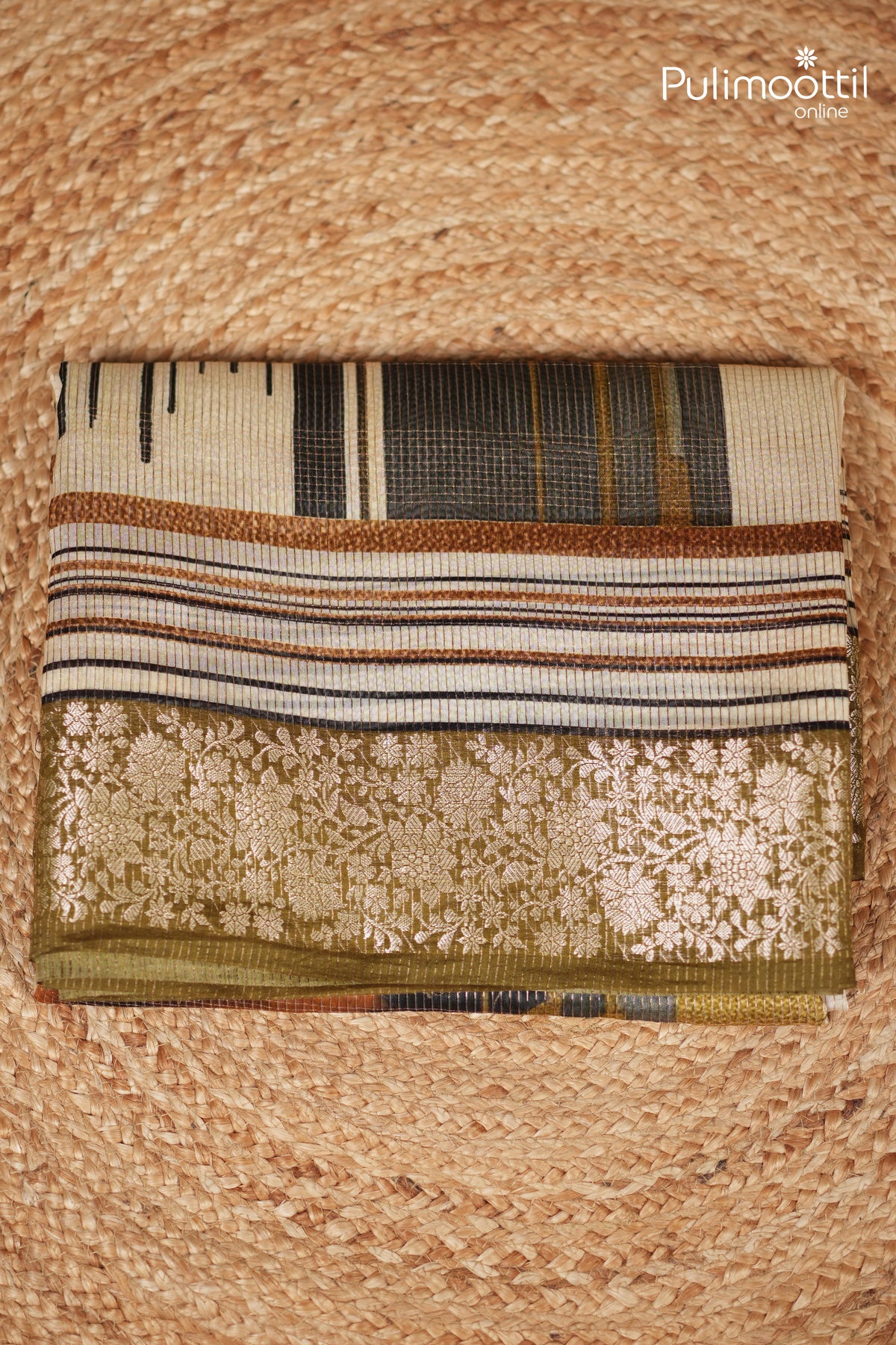 Ivory Colour Chanderi Silk Saree