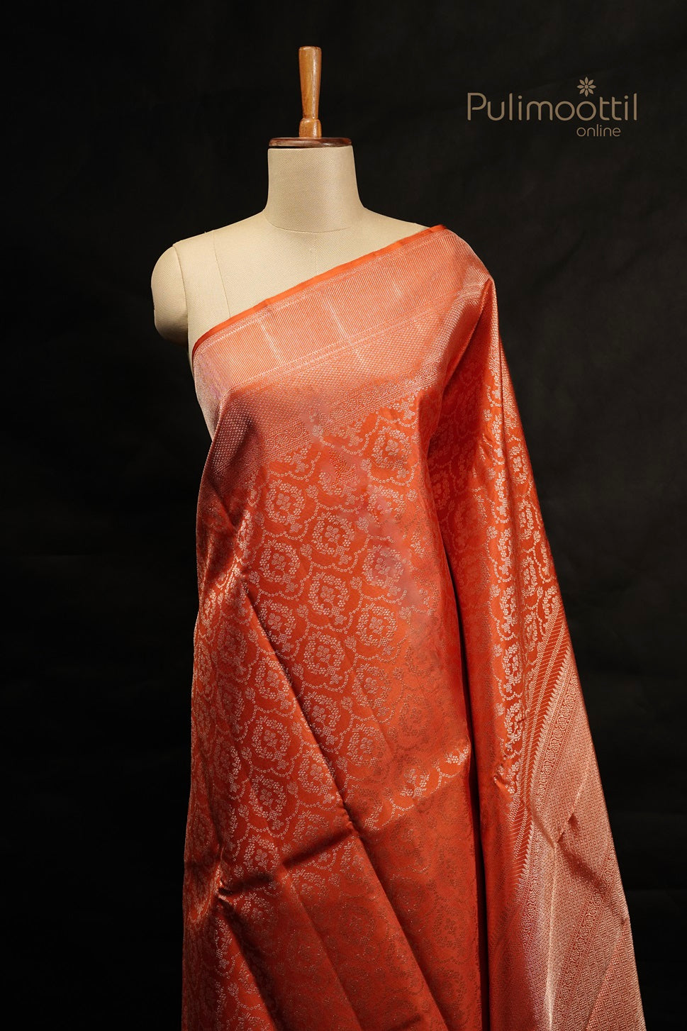 Orange Color Kanchipuram Brocade Wedding Saree