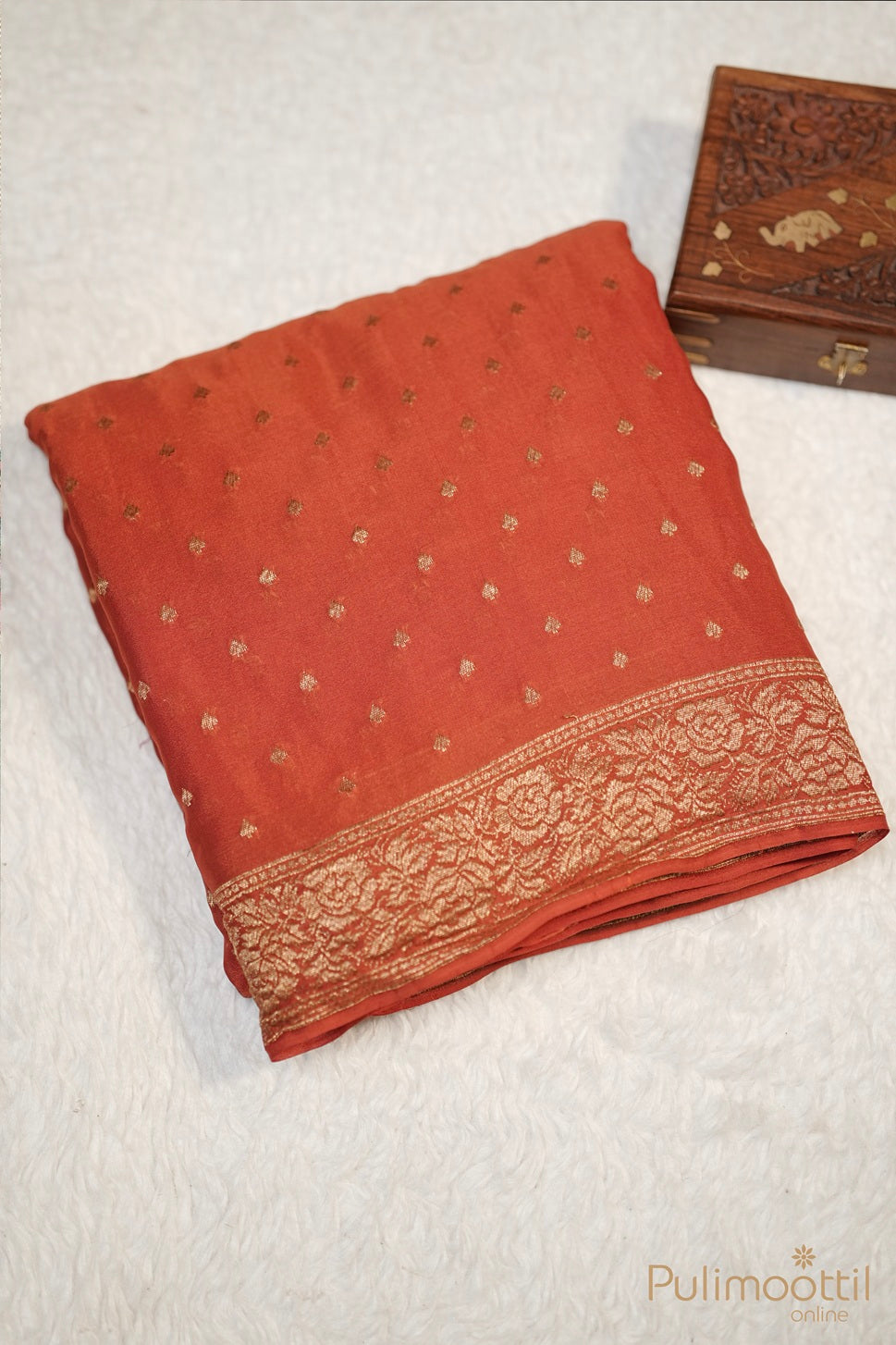 Red Rock Colour Banarasi Silk Saree.