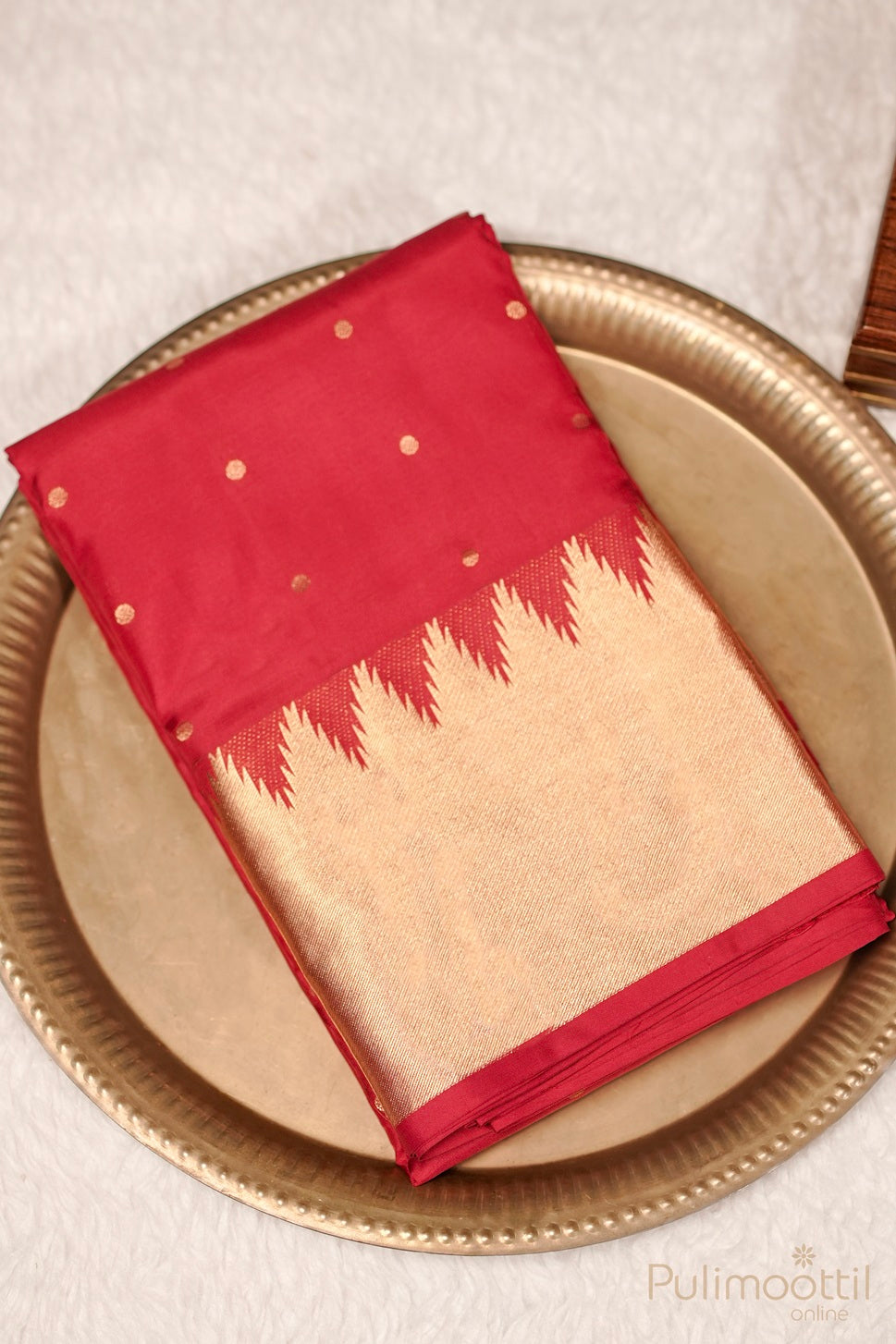 Chilly Red Kanchipuram Soft Silk Saree.