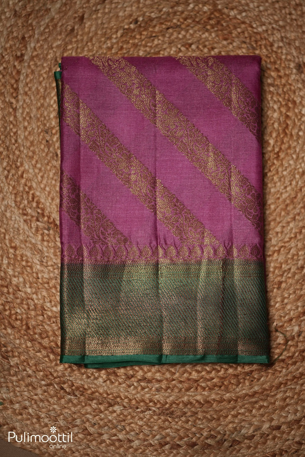 Onion Pink Colour Tussar Silk Saree