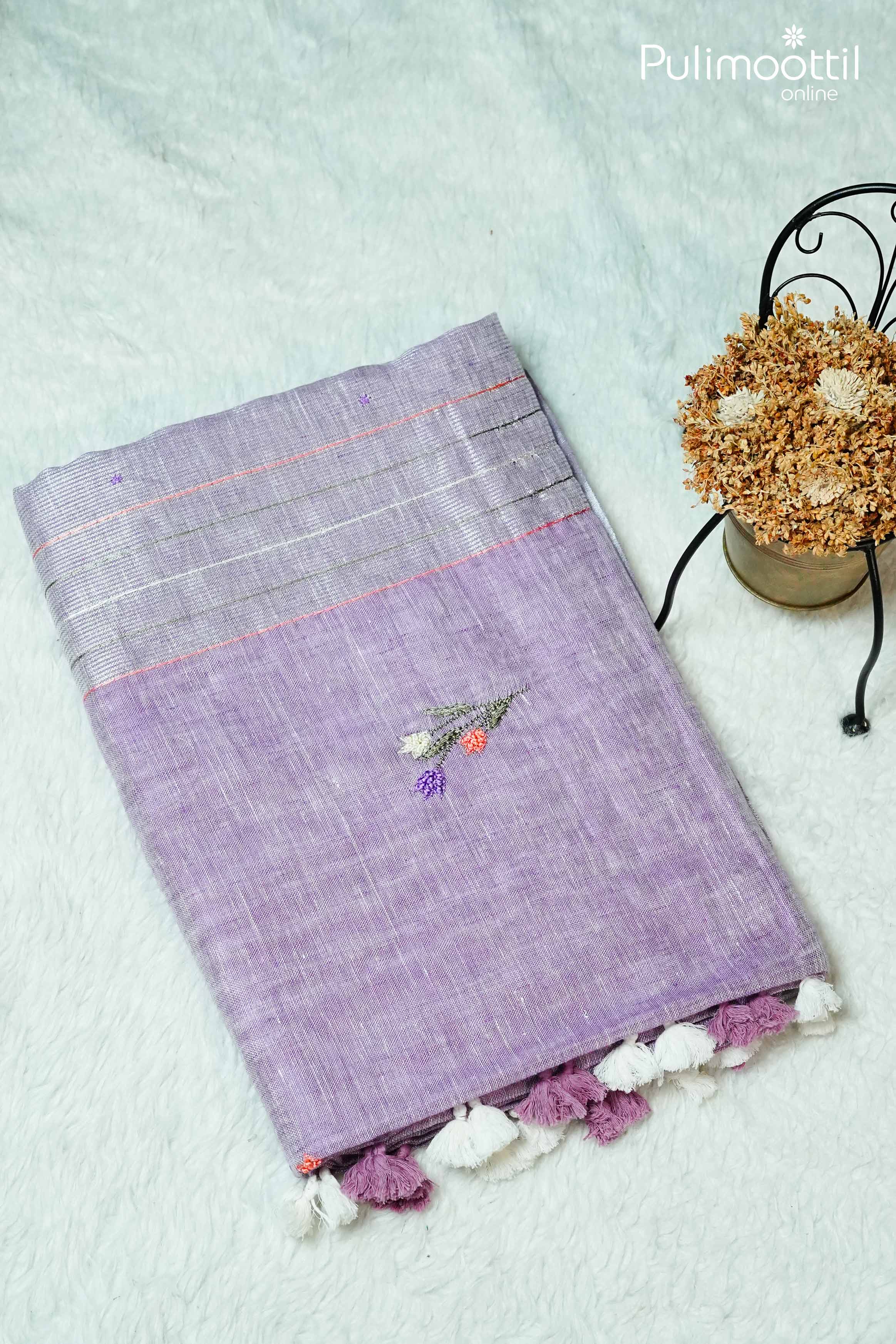Lavender Colour Linan Saree.