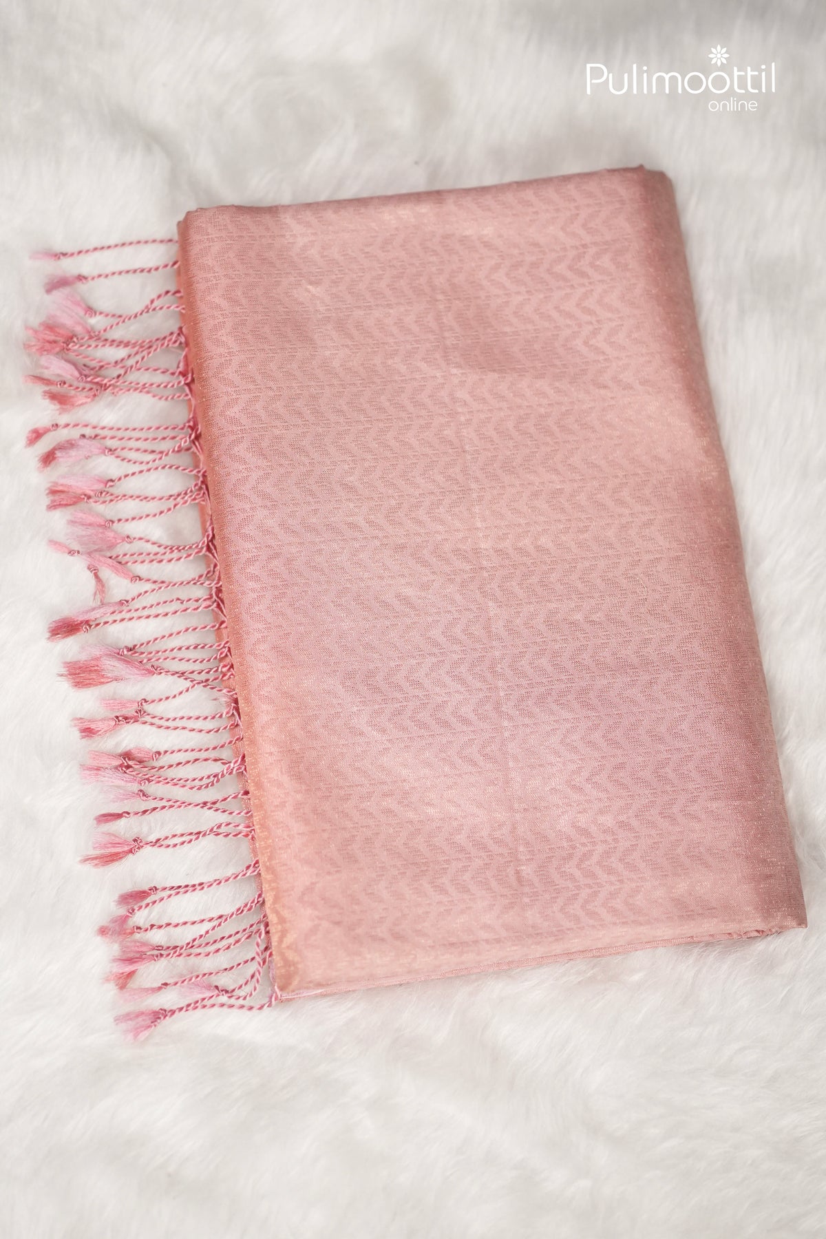 Light Peach Colour Kanchipuram Designer Soft Silk Saree