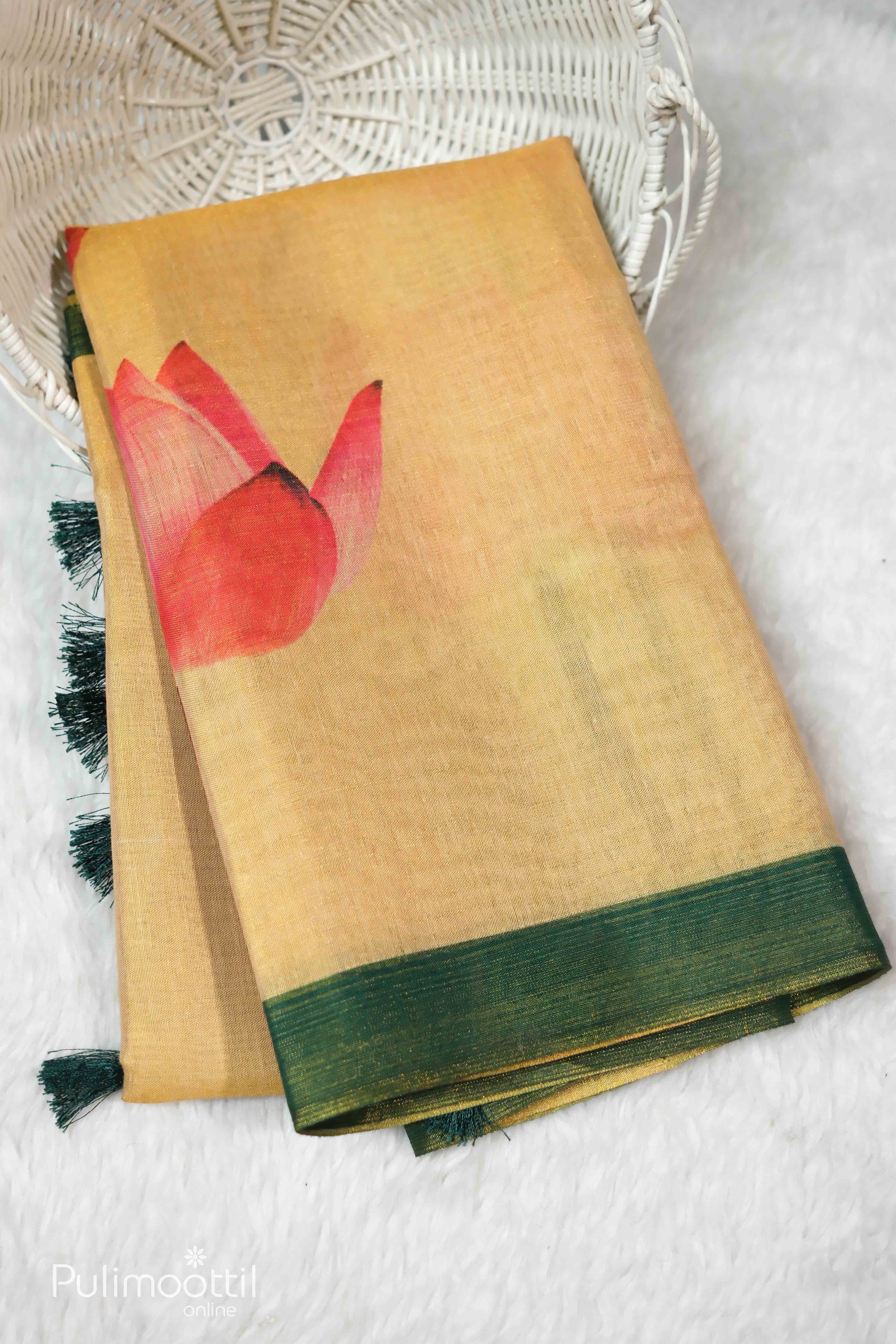 Golden Tissue Onam Kerala Set Saree