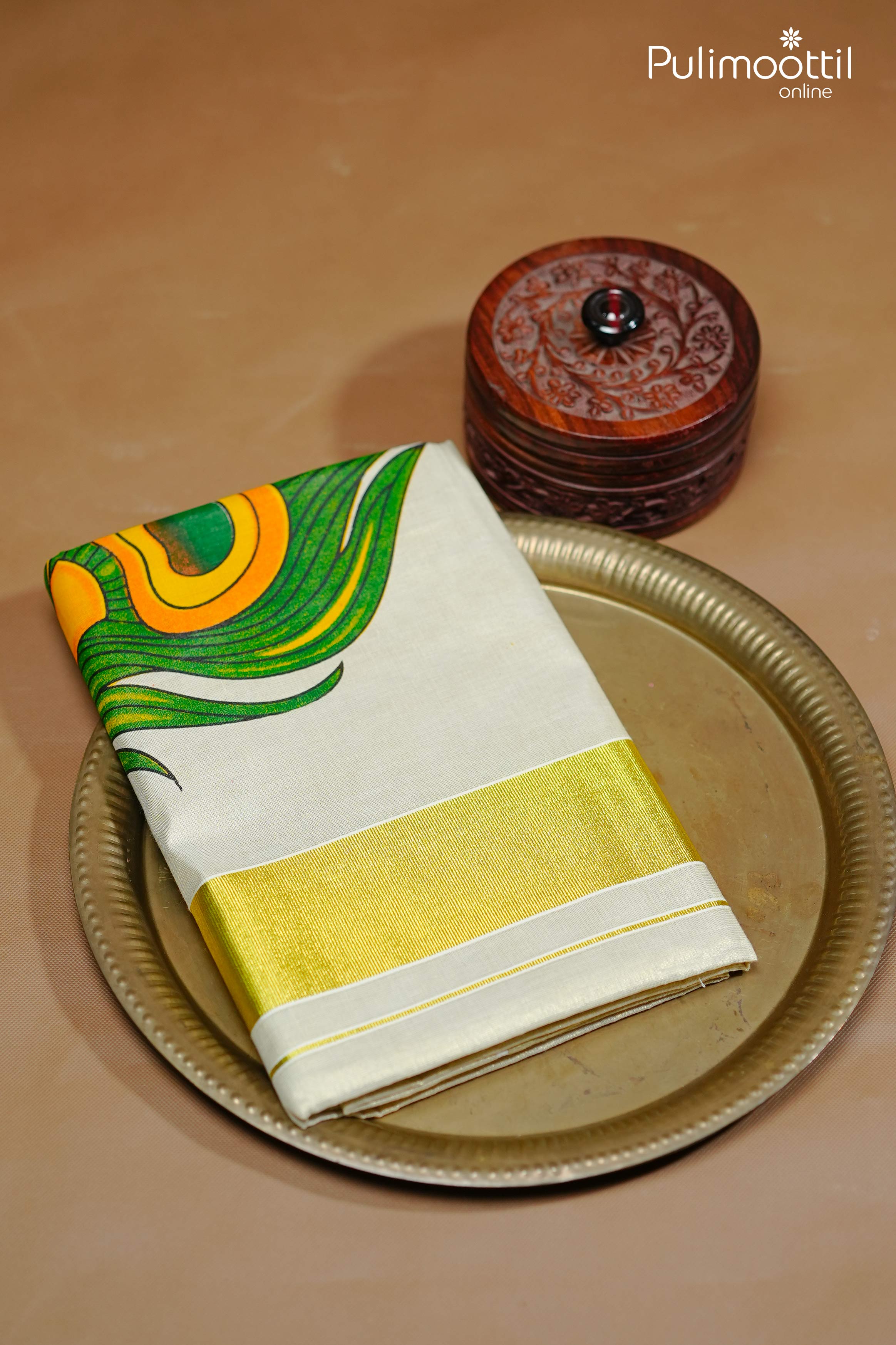 Kerala Traditional  Tissue Printed  Set Saree.