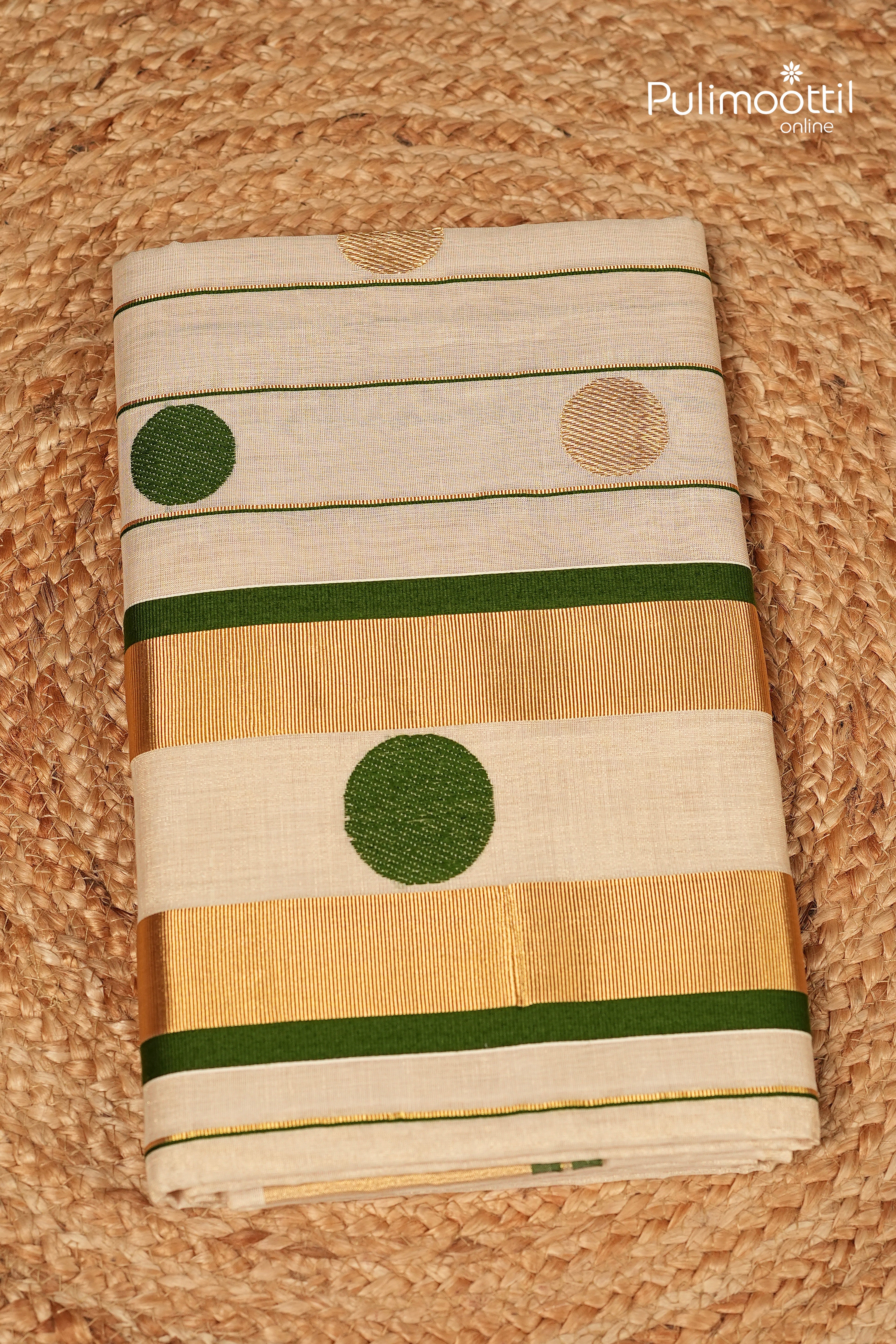 Kerala Traditional Golden Tissue Handloom Set Saree