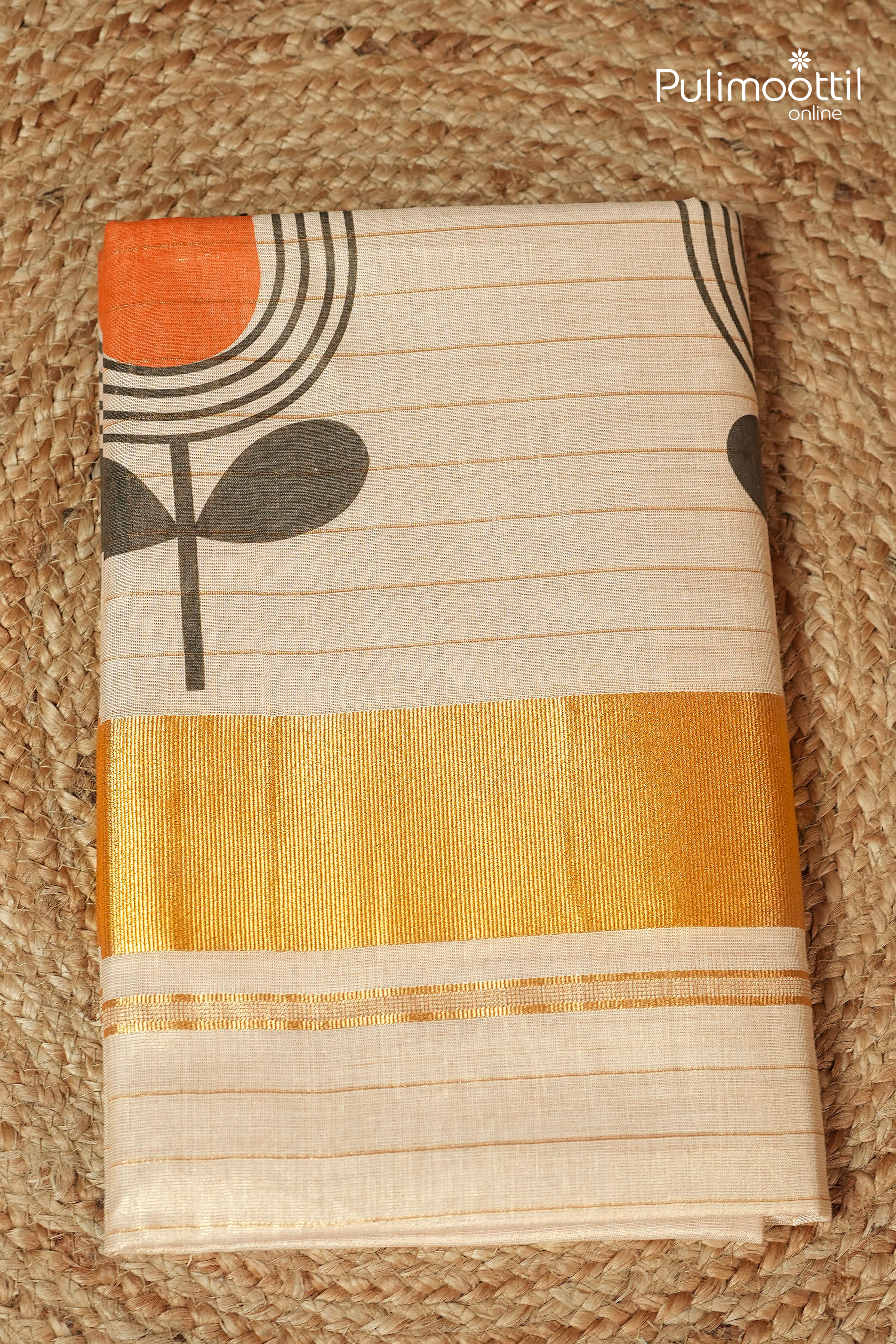 Kerala Traditional Golden Tissue Set Saree