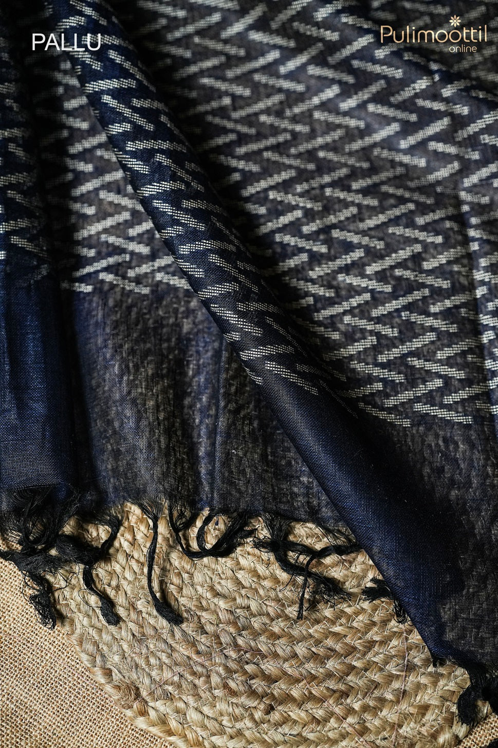 Dark Blue Colour Linen Saree