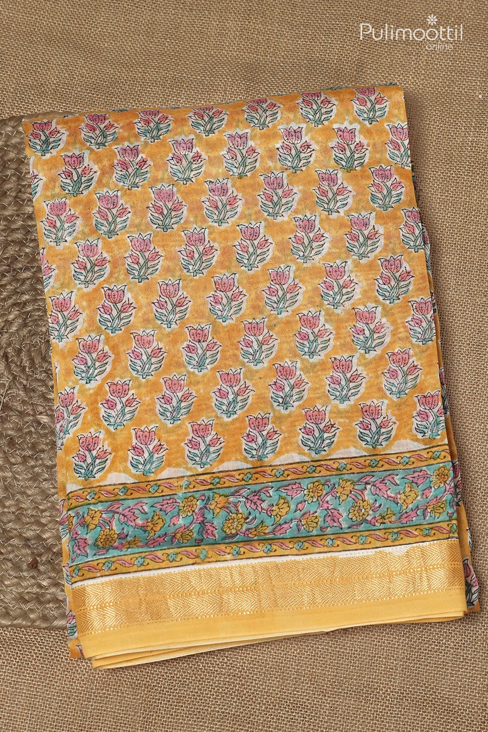 Yellow Colour Chanderi Saree