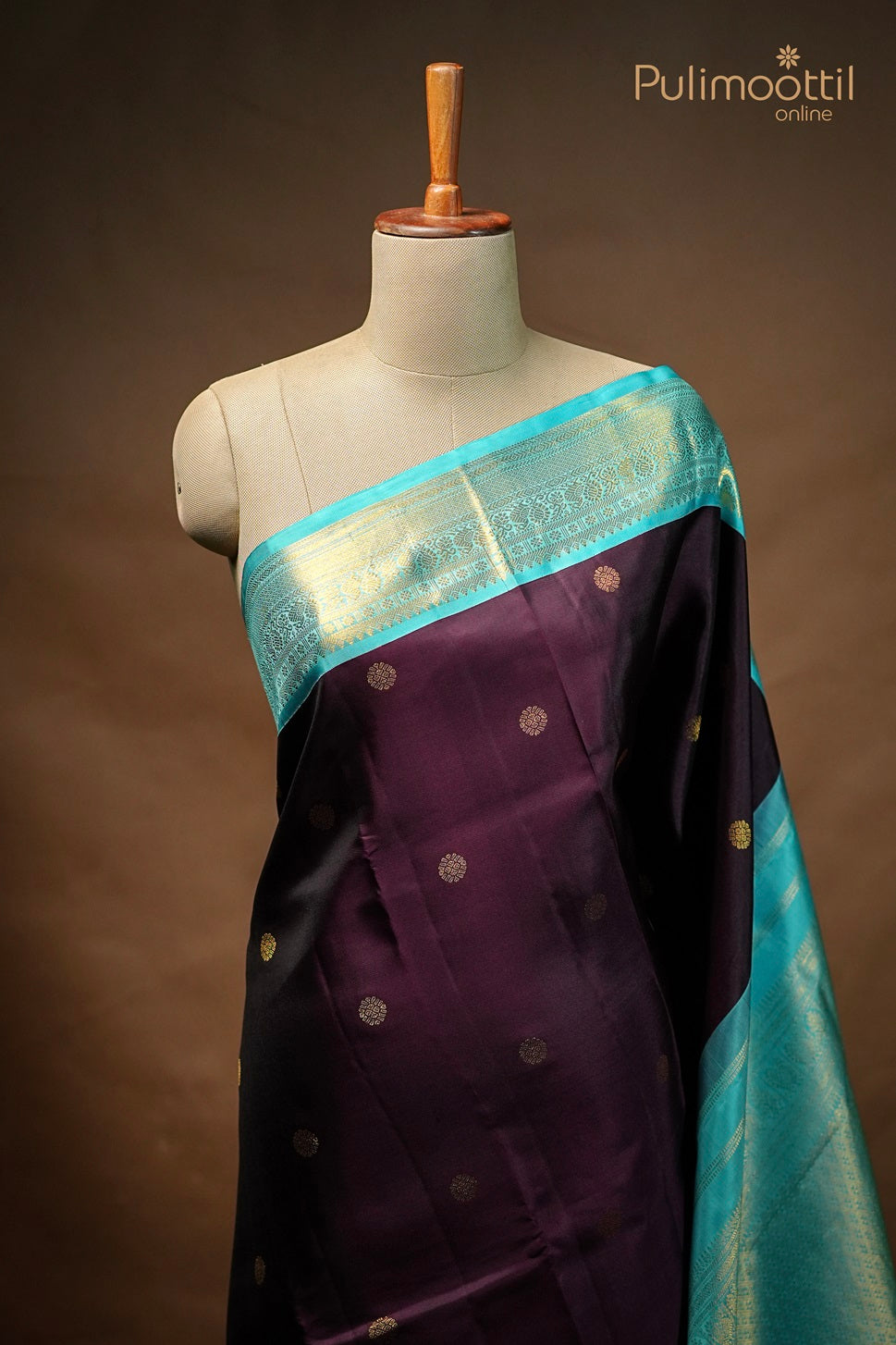 Dark Purple Shade Kanchipuram Soft Silk Saree.