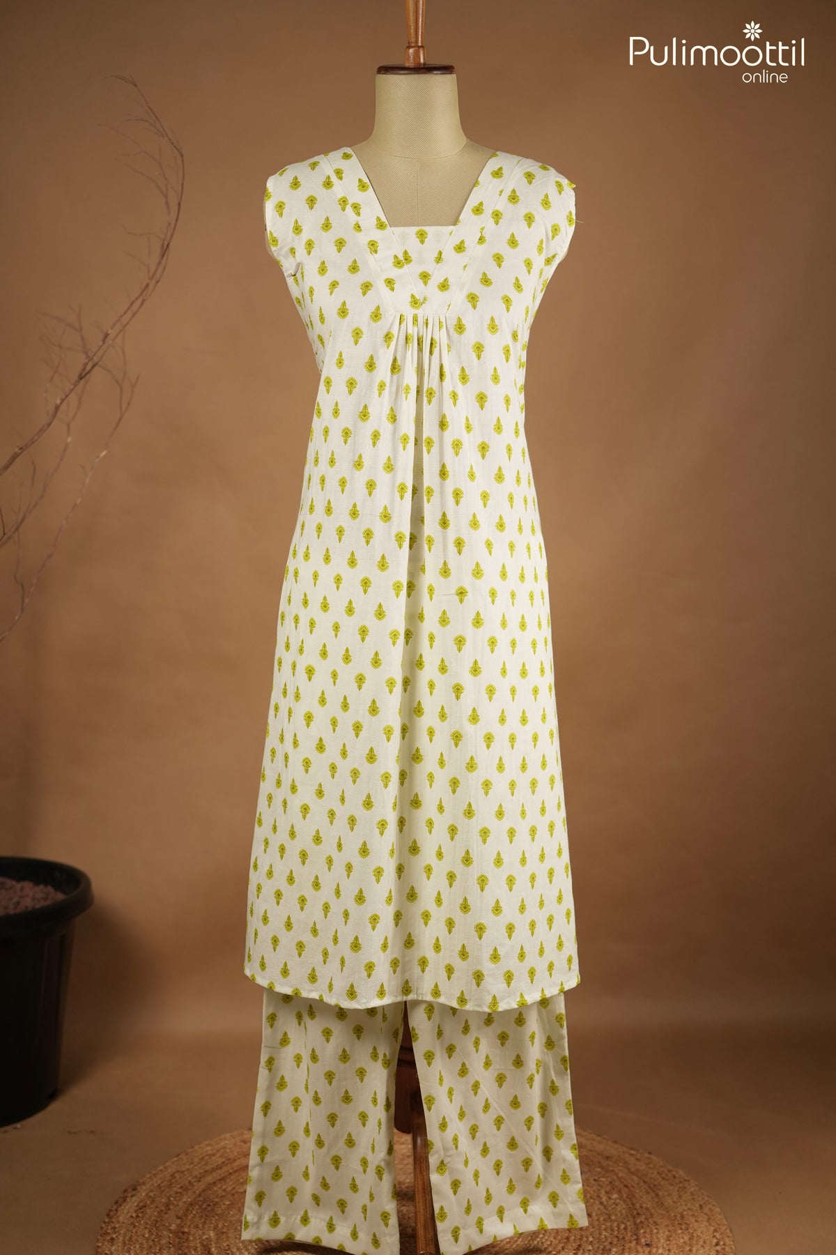 Off White Color A line Co-ord Set