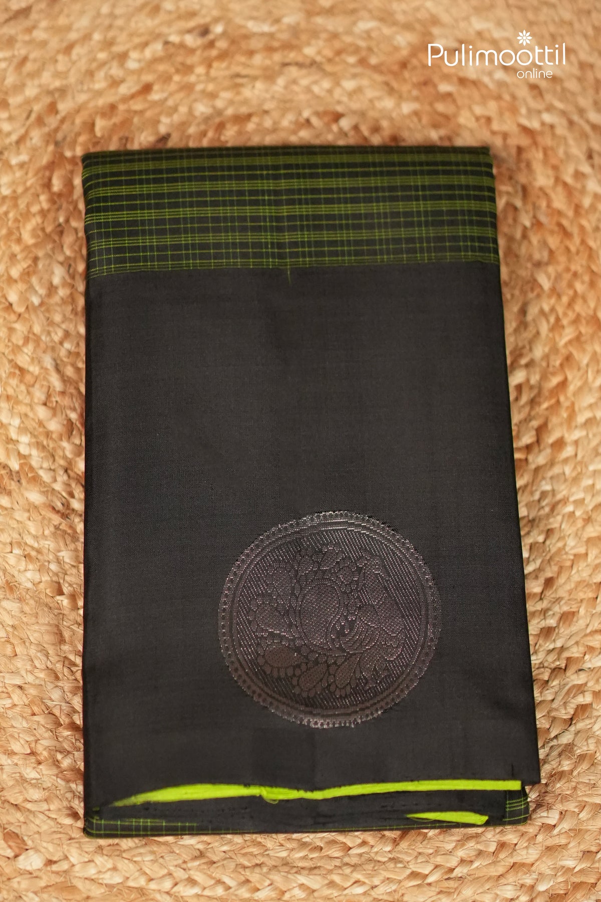 Black Colour Kanchipuram Soft Silk Saree