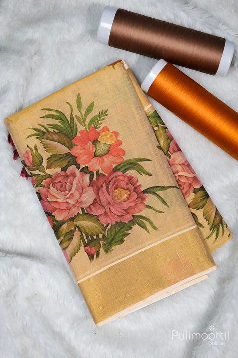 Golden Tissue Kerala Set Saree