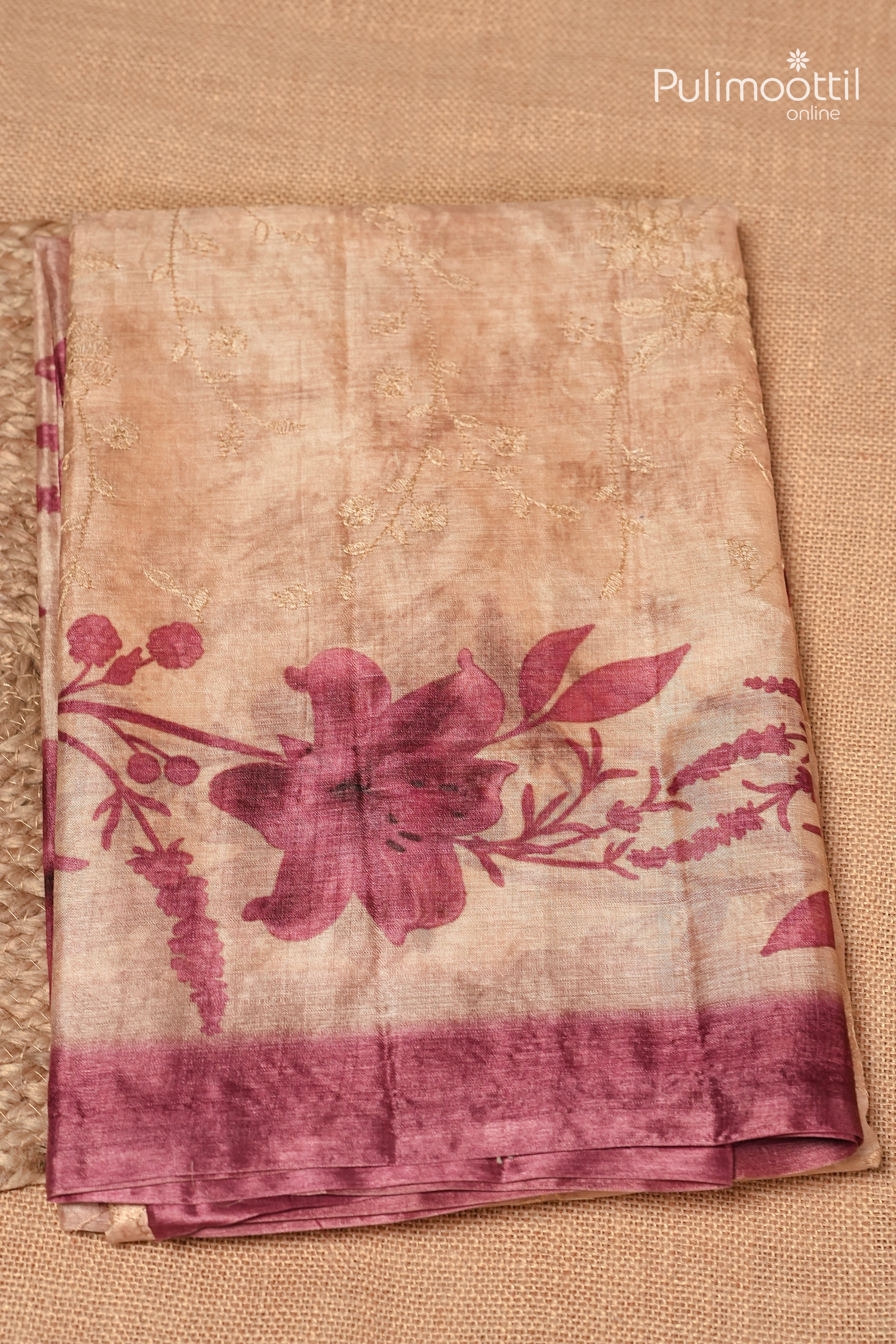 Ivory Colour Tassur Silk Saree