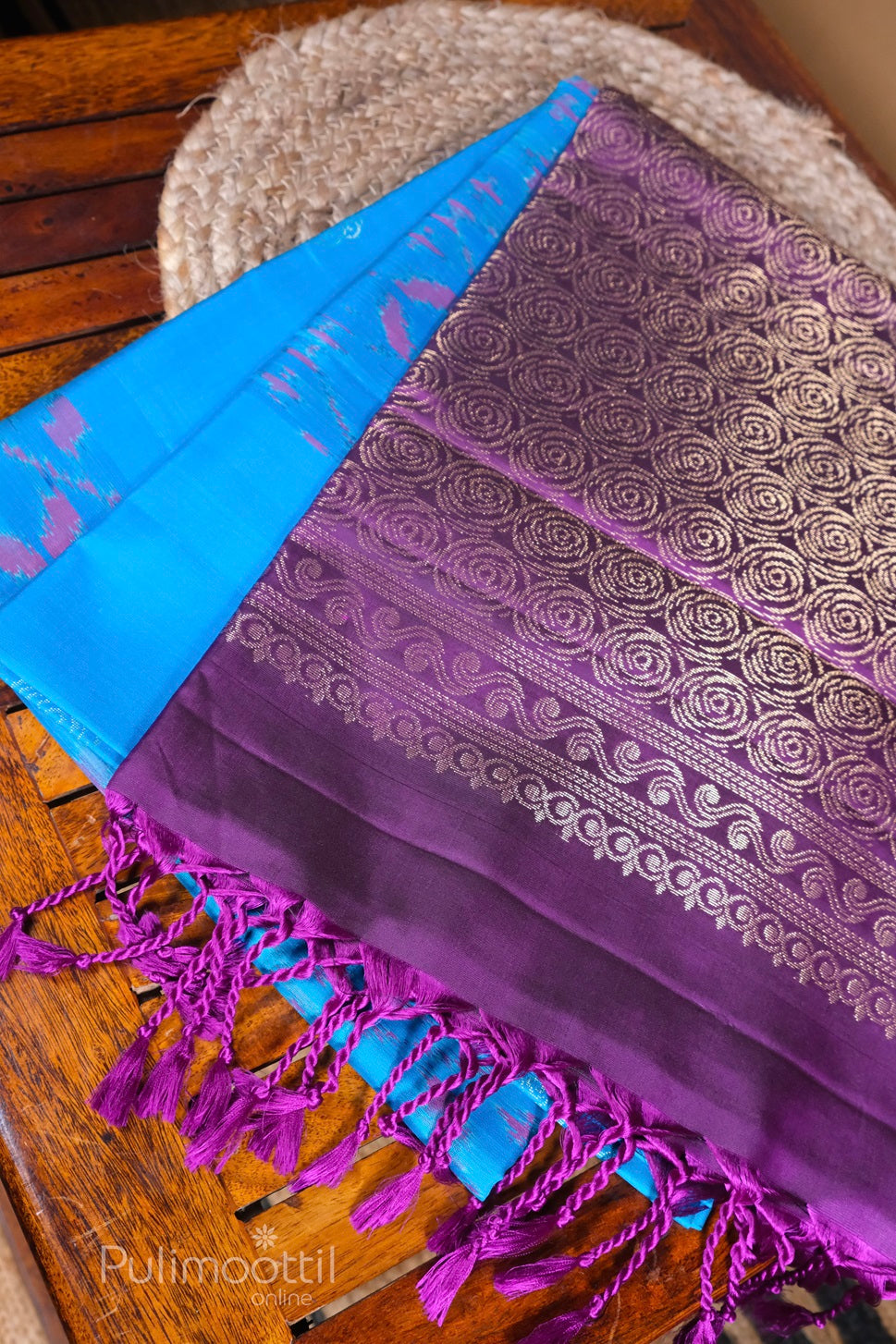 Aqua Blue Colour Pure Soft Silk Saree