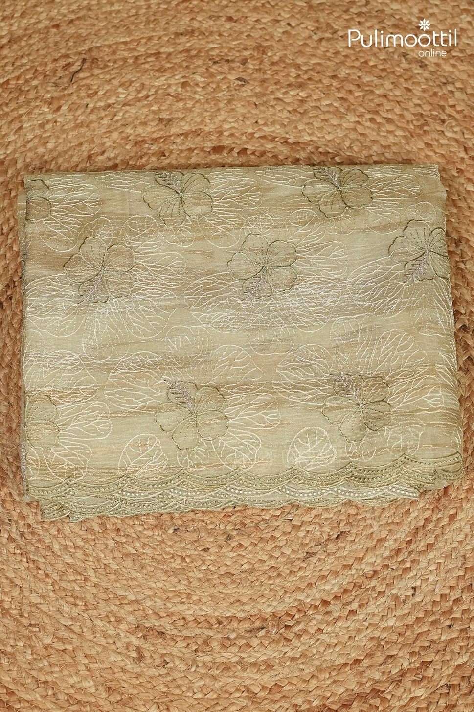 Sage Green Colour Crushed Organza Fancy Saree