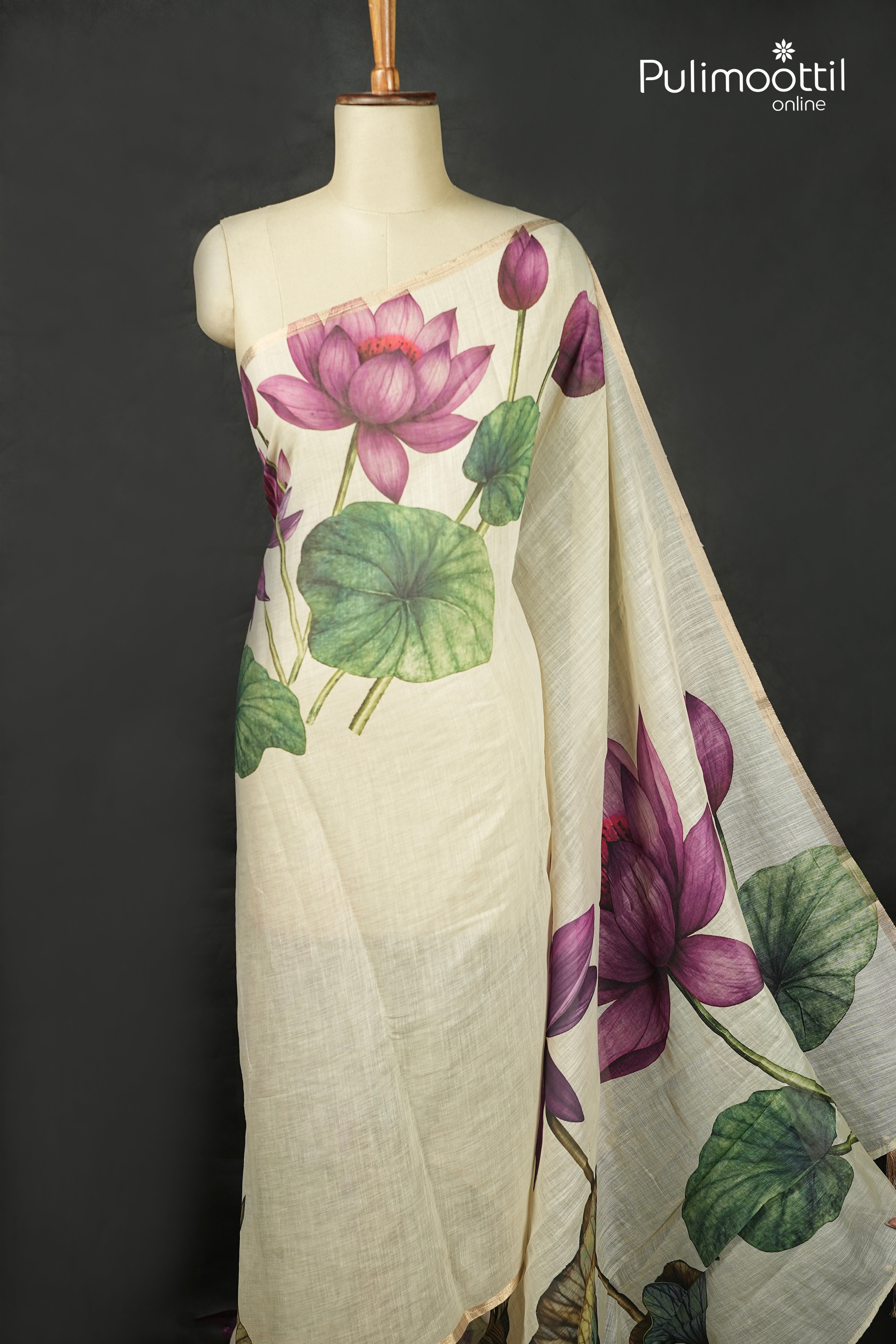 Semi Linen Kerala Traditional Saree