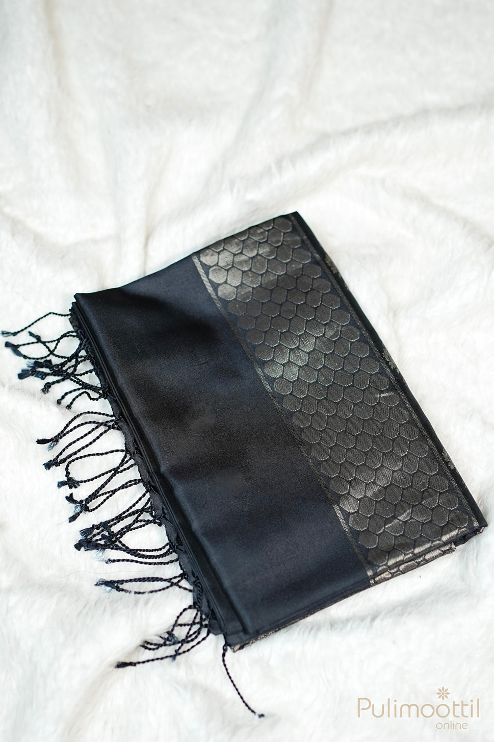 Black Colour Kanchipuram Soft Silk Saree.