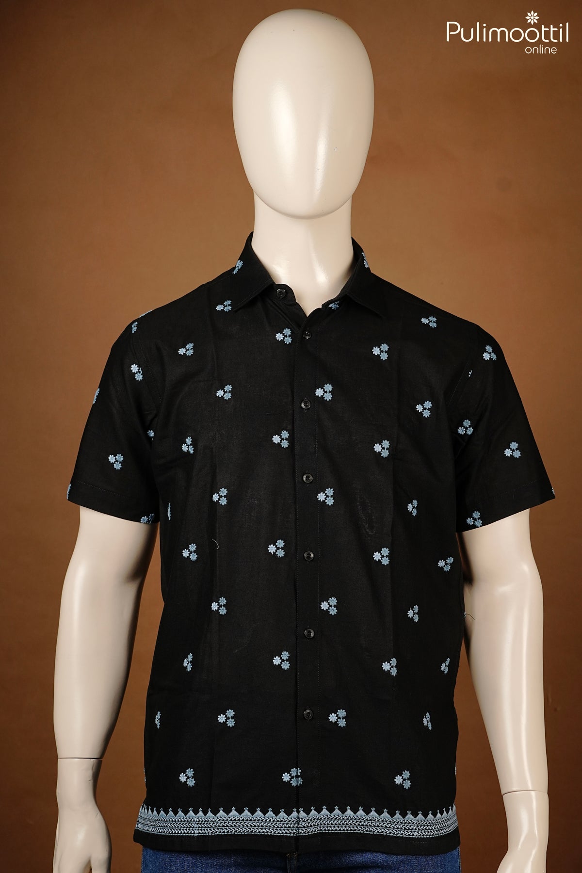 Black Color Half Sleeve Mens Shirt