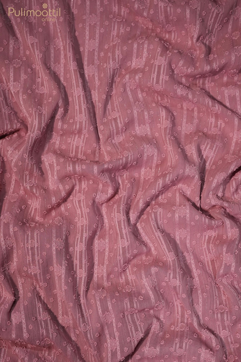 Dark Peach Colour Chiffon Fabric