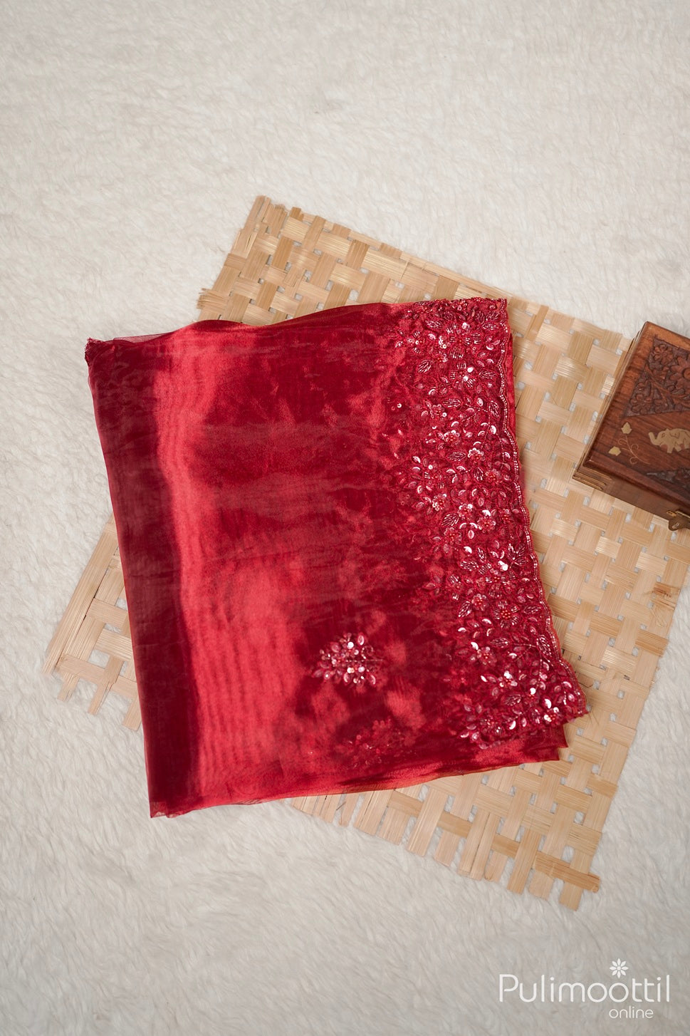 Maroon Colour Orgenza Silk Fancy Saree.