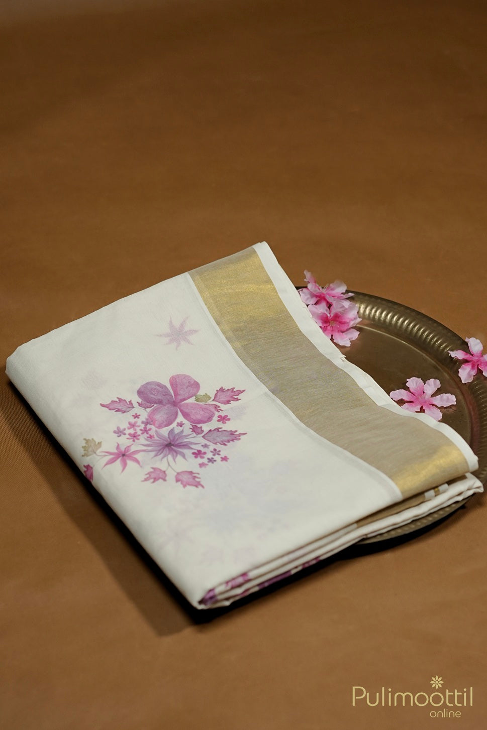 Kerala Cotton Printed Onam Set Saree.
