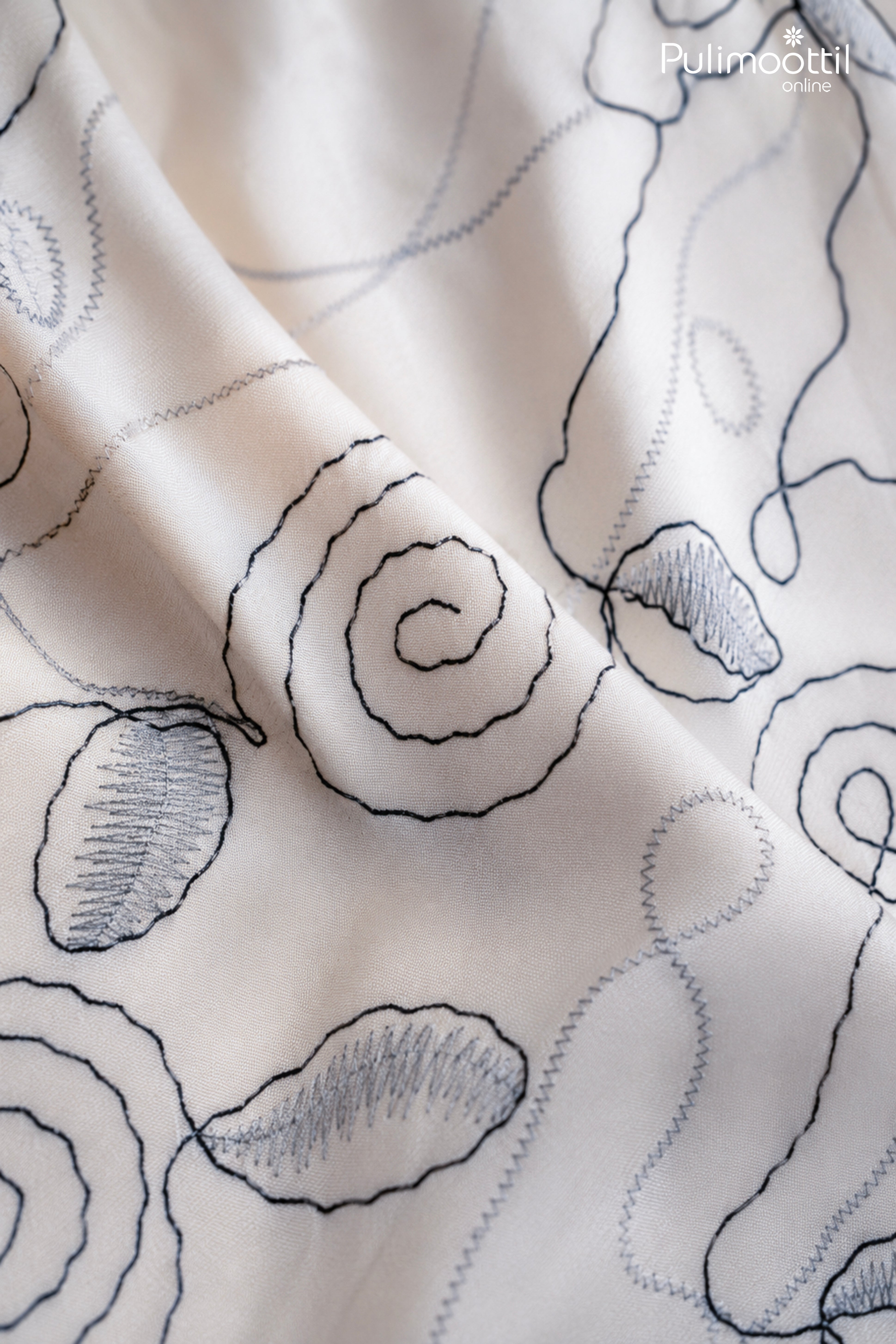 White Color Half Sleeve Mens Shirt With Abstract Line Art Print