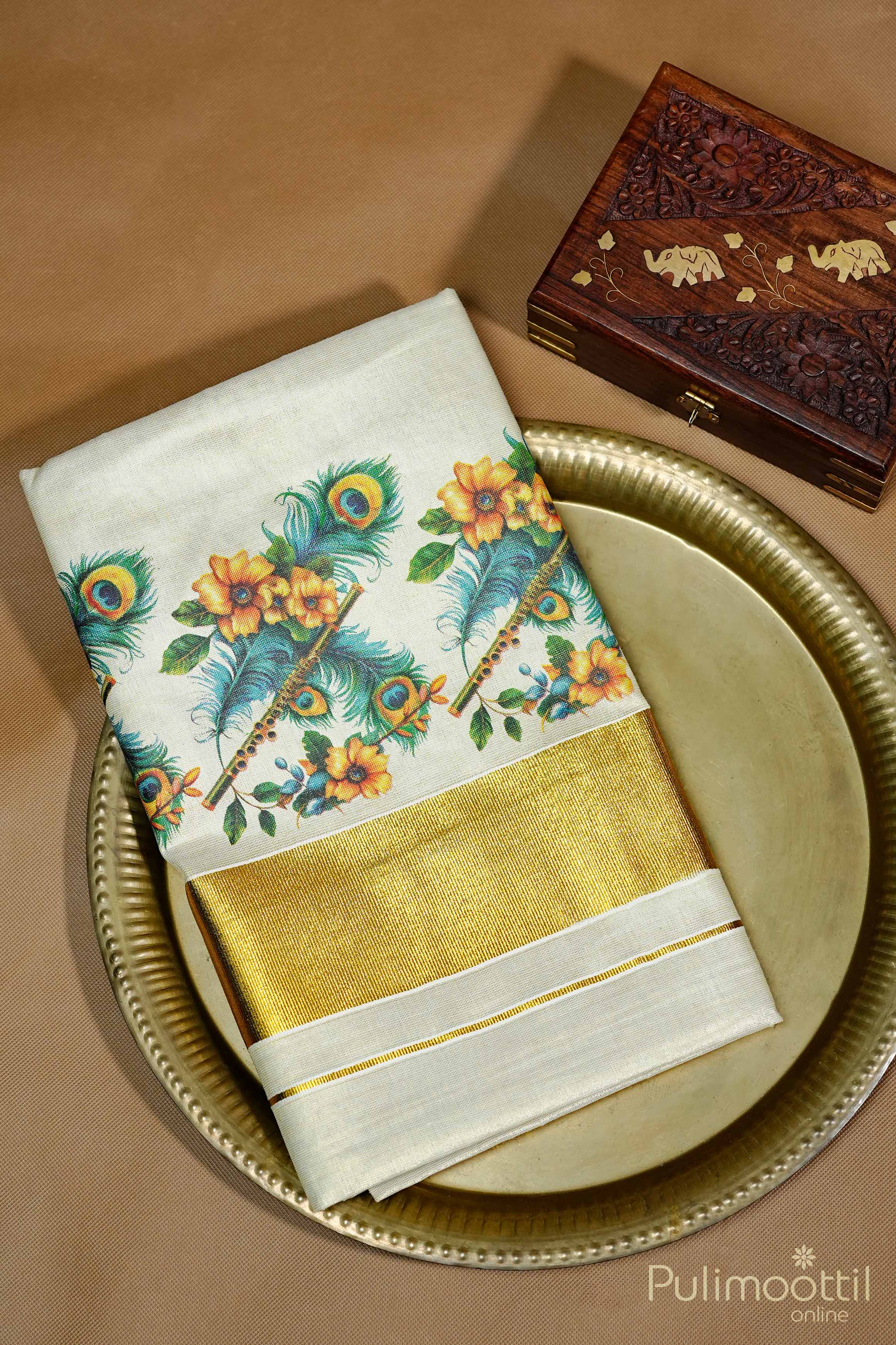 Golden Tissue Kerala Set Saree.