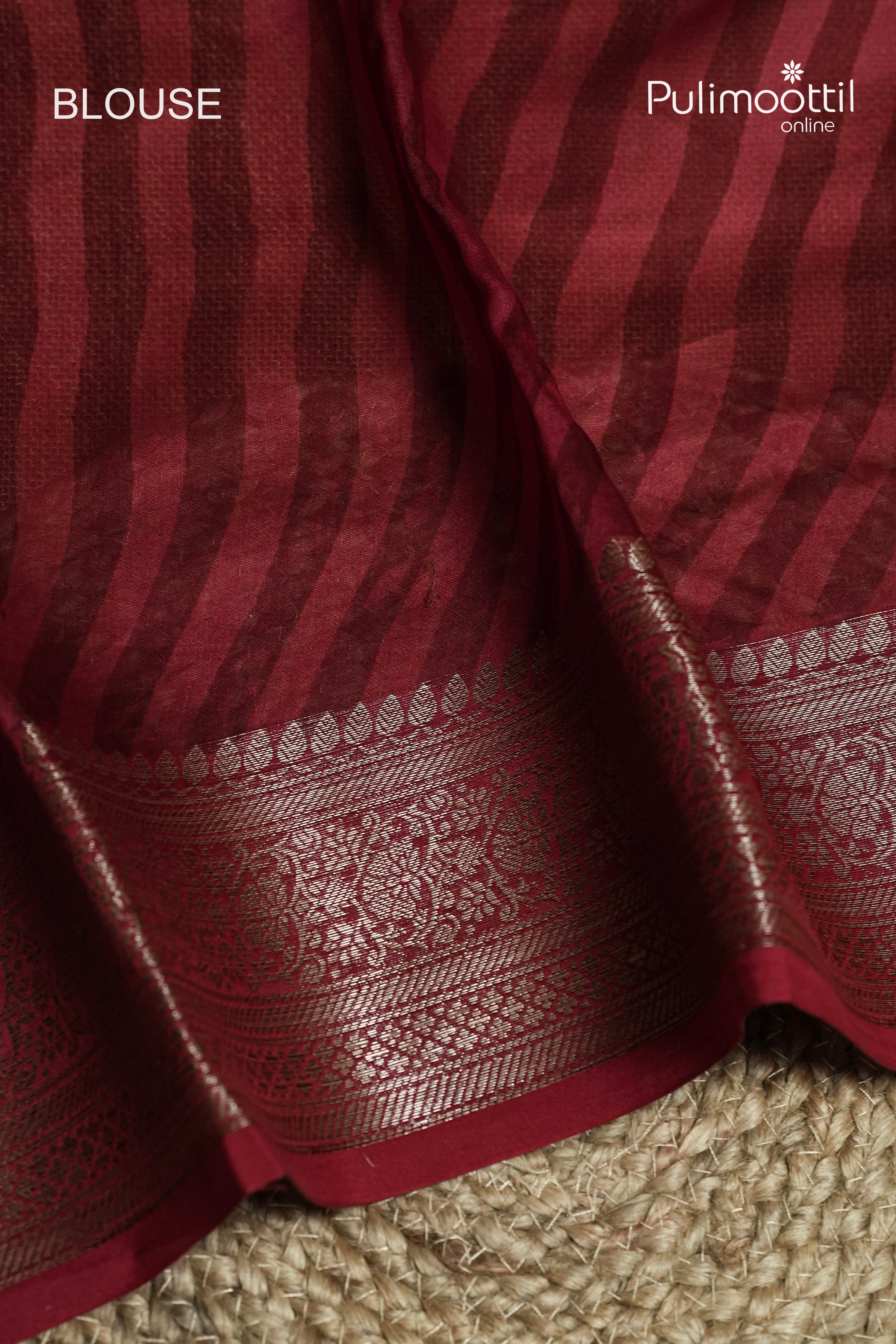 Dark German Blue Colour Chanderi Saree