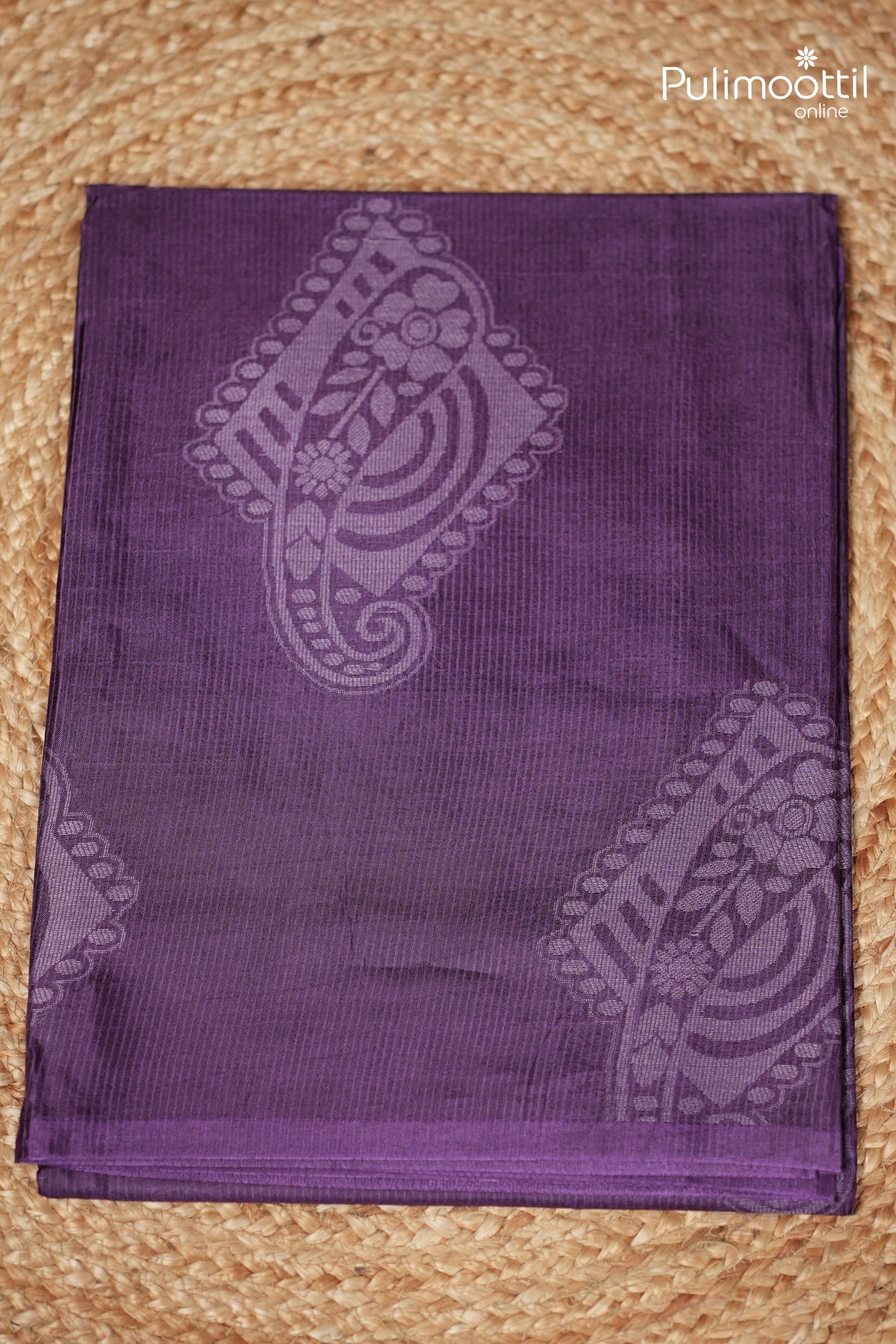Dark Violet Colour Tussar Silk Saree