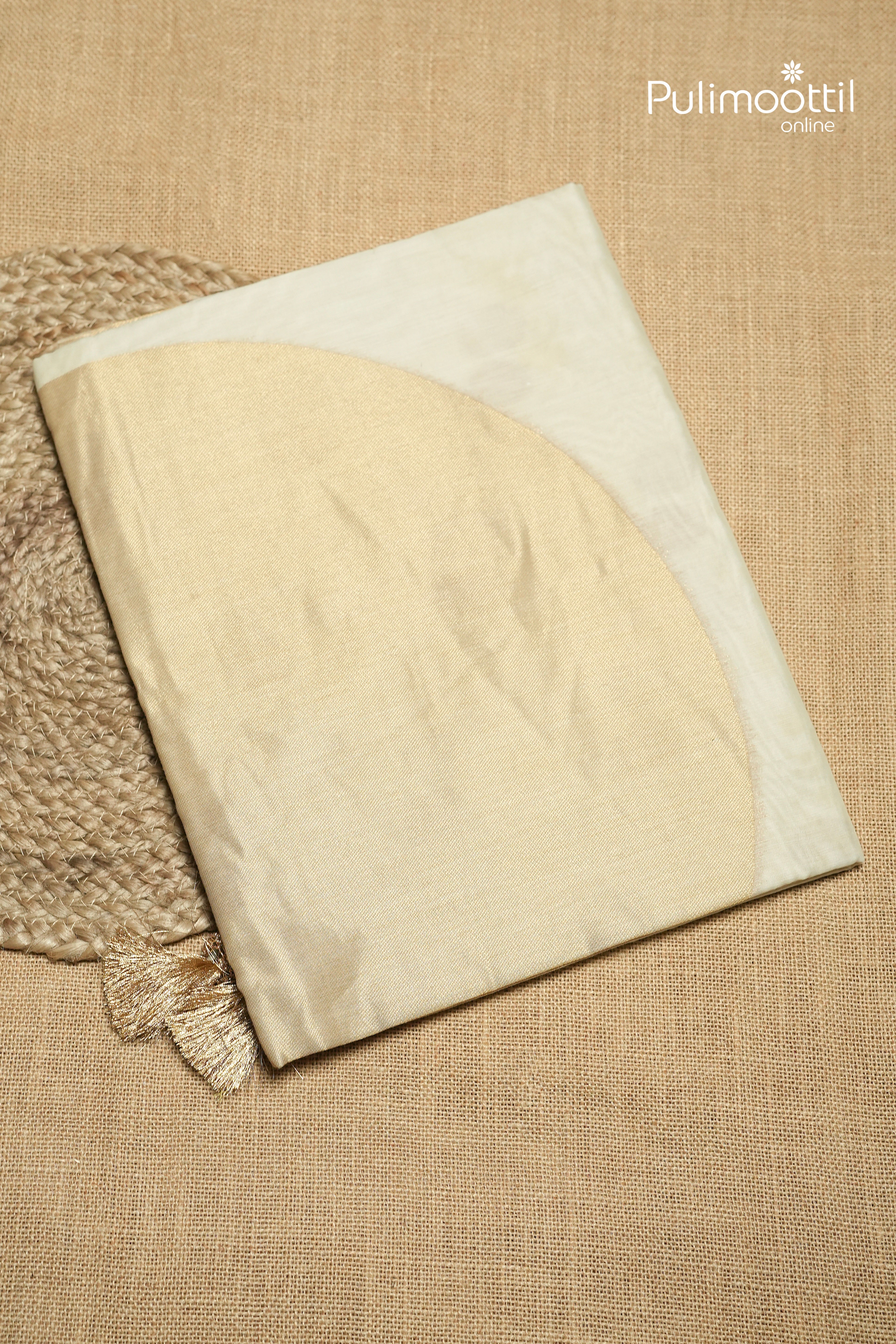 Off White Colour Semi Chanderi Traditional Saree