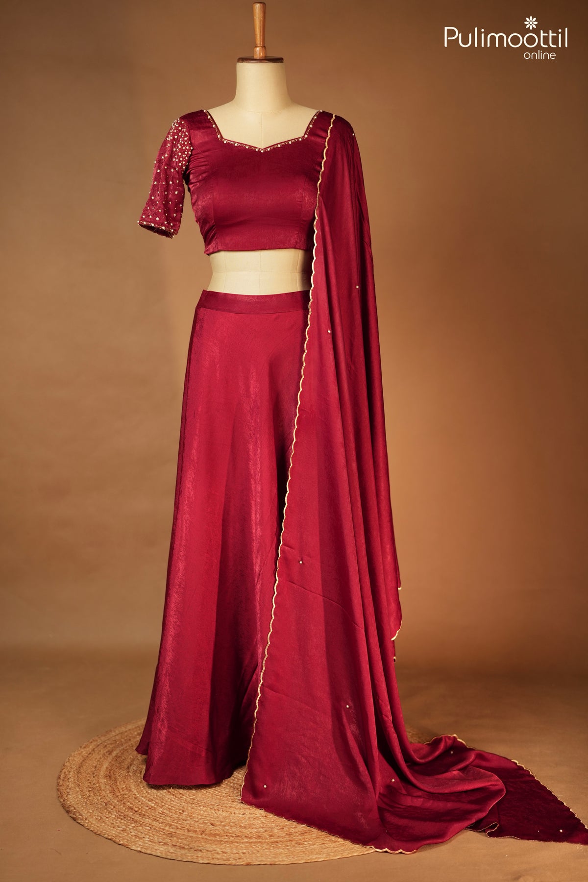 Maroon Color Readymade Lacha