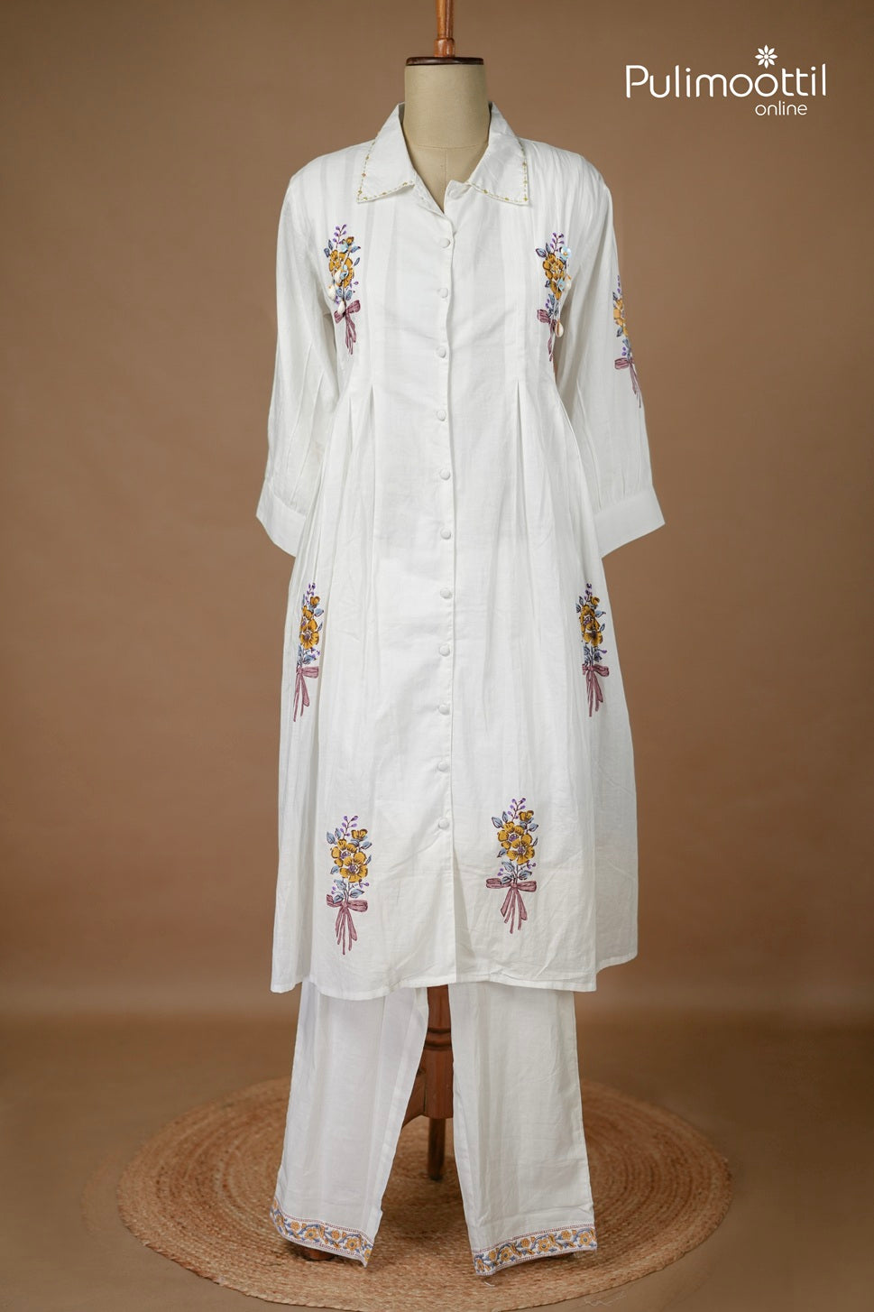 White Colour Cotton Co-ord Set