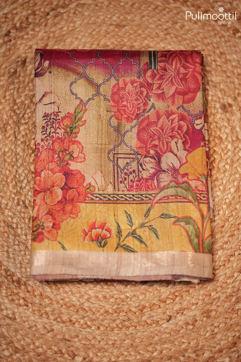 Multicolor Tussar Silk Saree