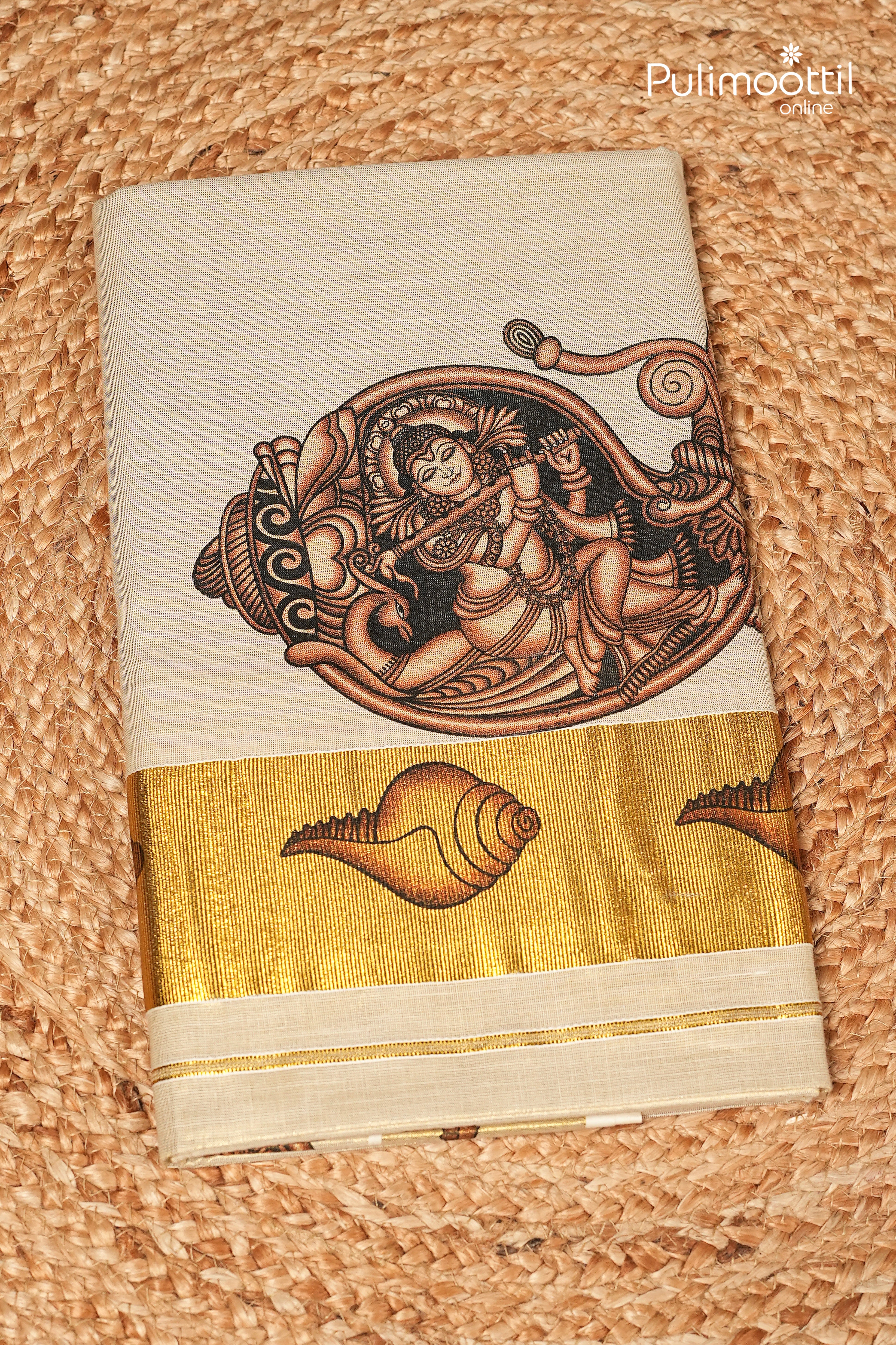 Kerala Traditional Golden Tissue Set Saree