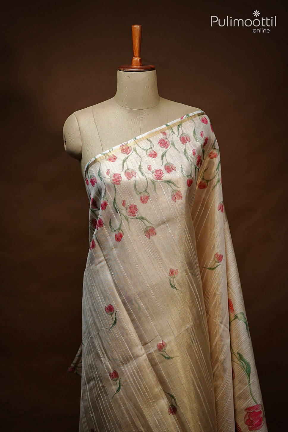 Golden Jute Fancy Saree.