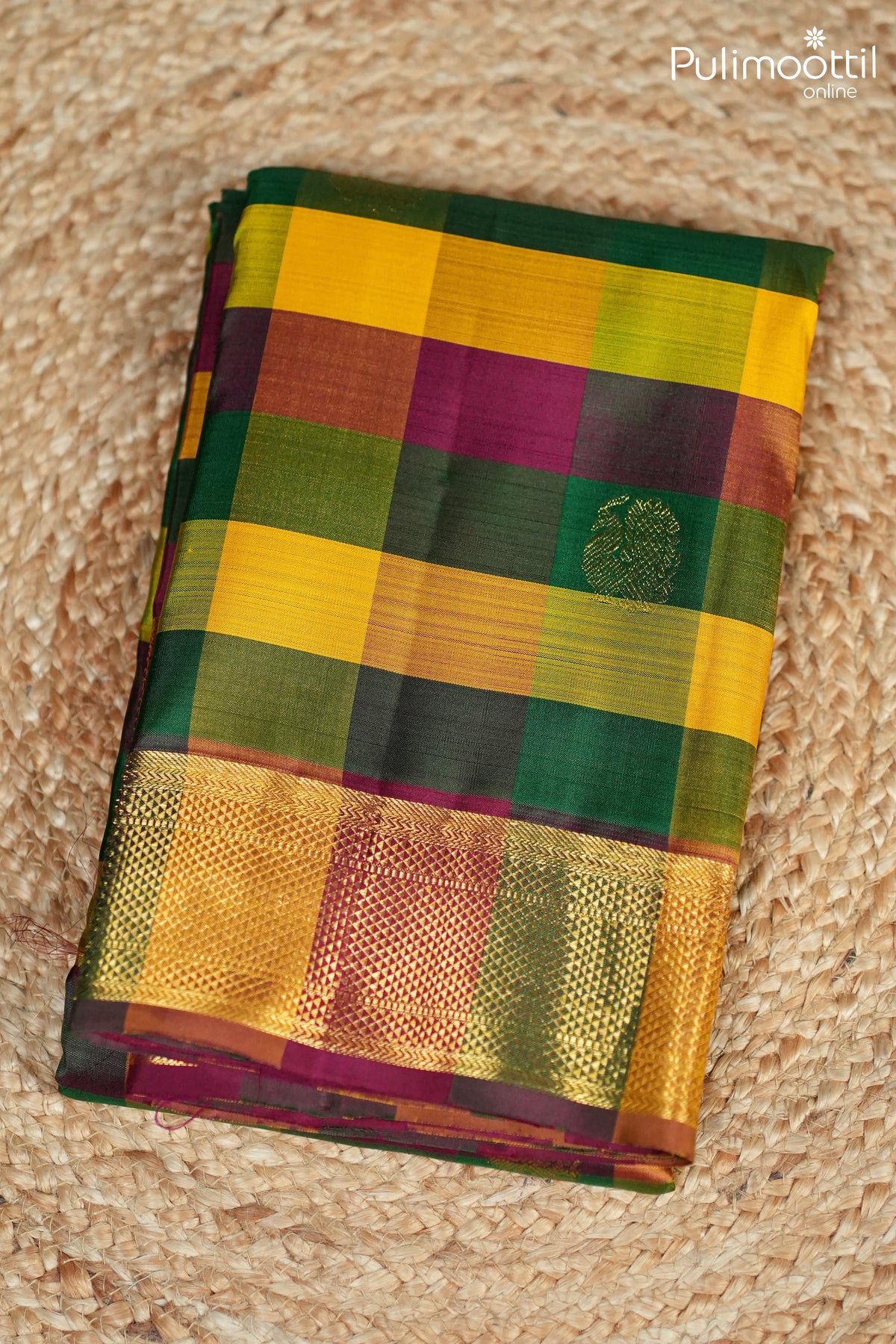 Madras Check Kanchipuram Designer Saree