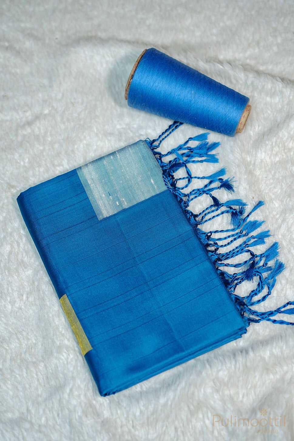 Teal Blue Colour Kanchipuram Soft Silk Saree.