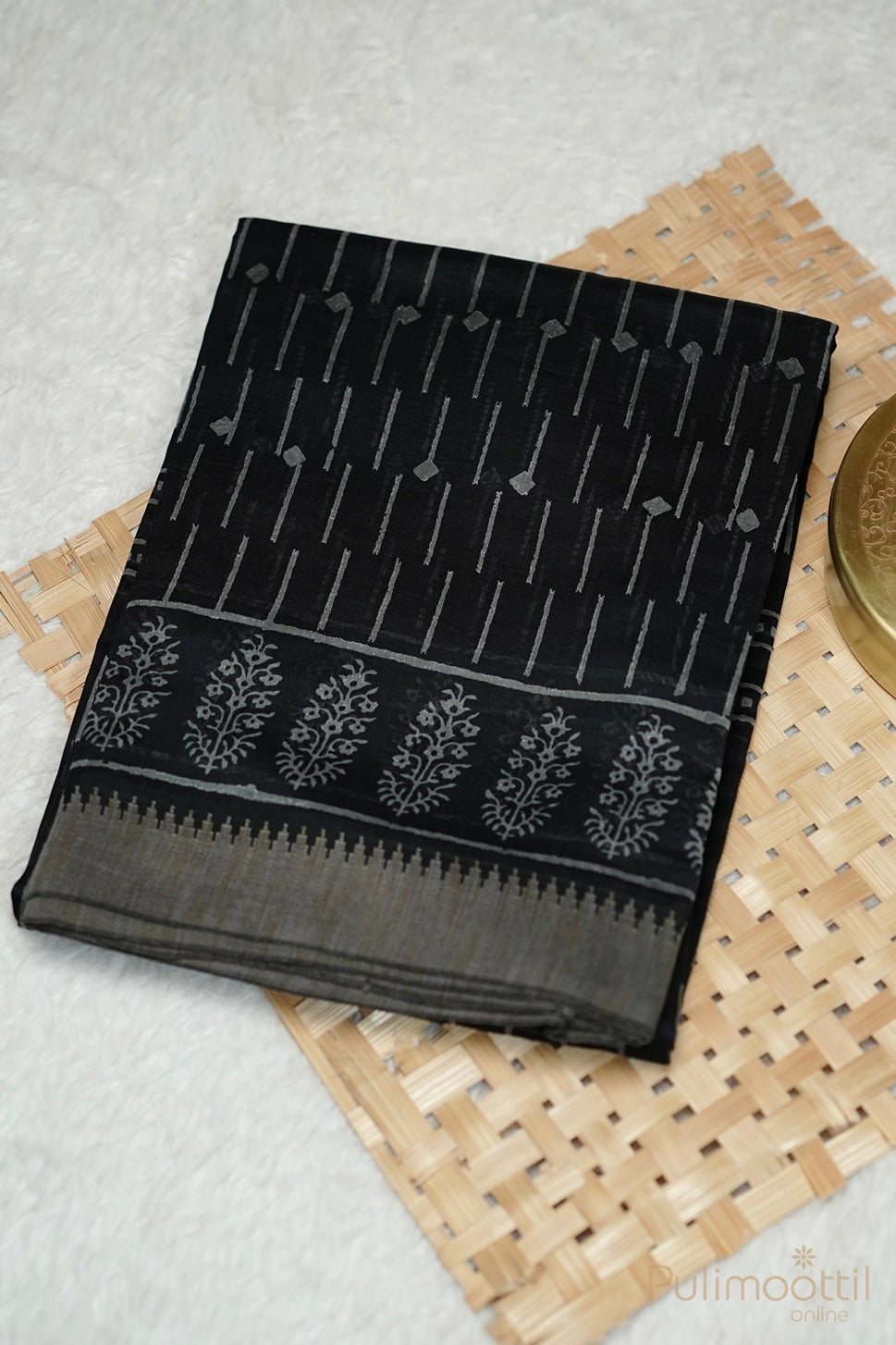 Black Chandheri Silk Saree.