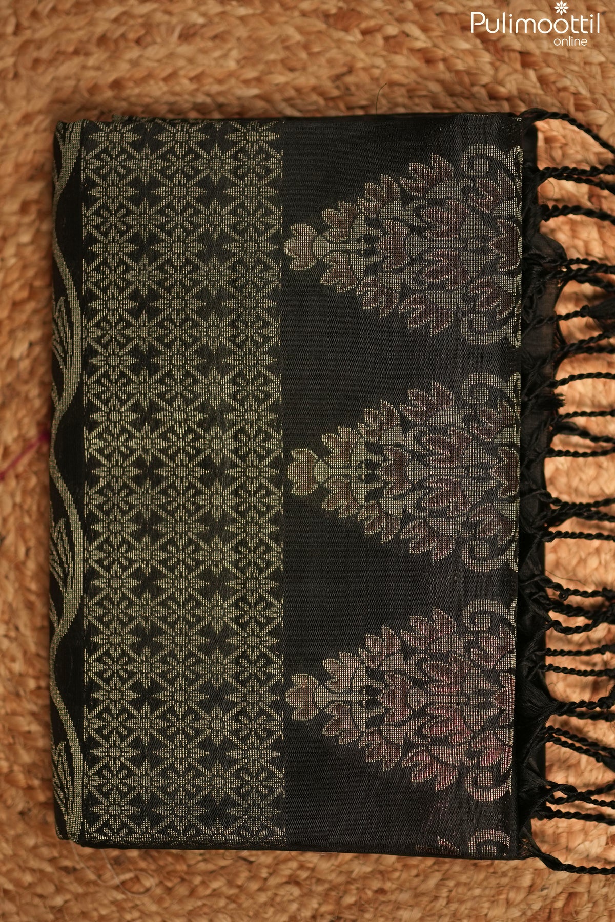 Black Color Kanchipuram Soft Silk Saree