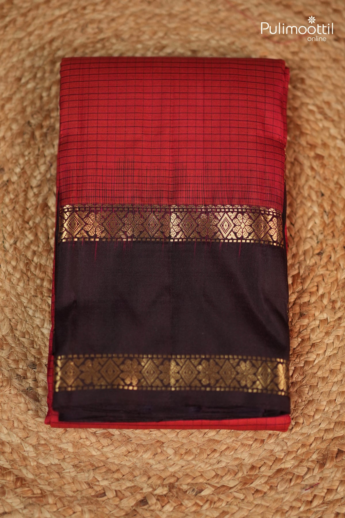 Brick Red Color Kanchipuram Saree