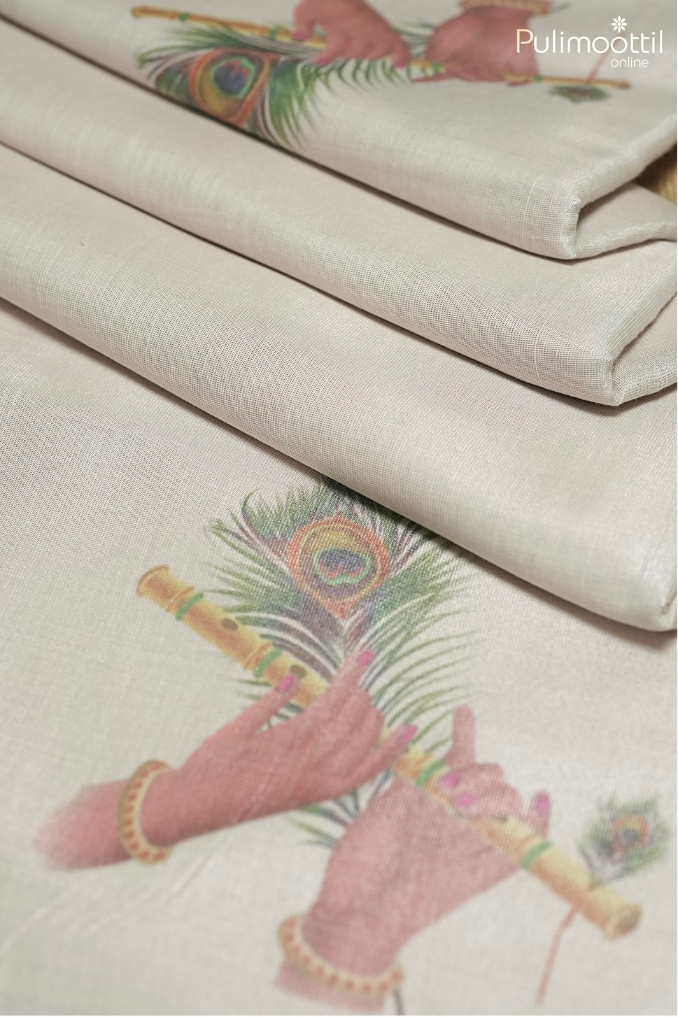 Kerala Traditional Rose Gold Tissue Set Saree