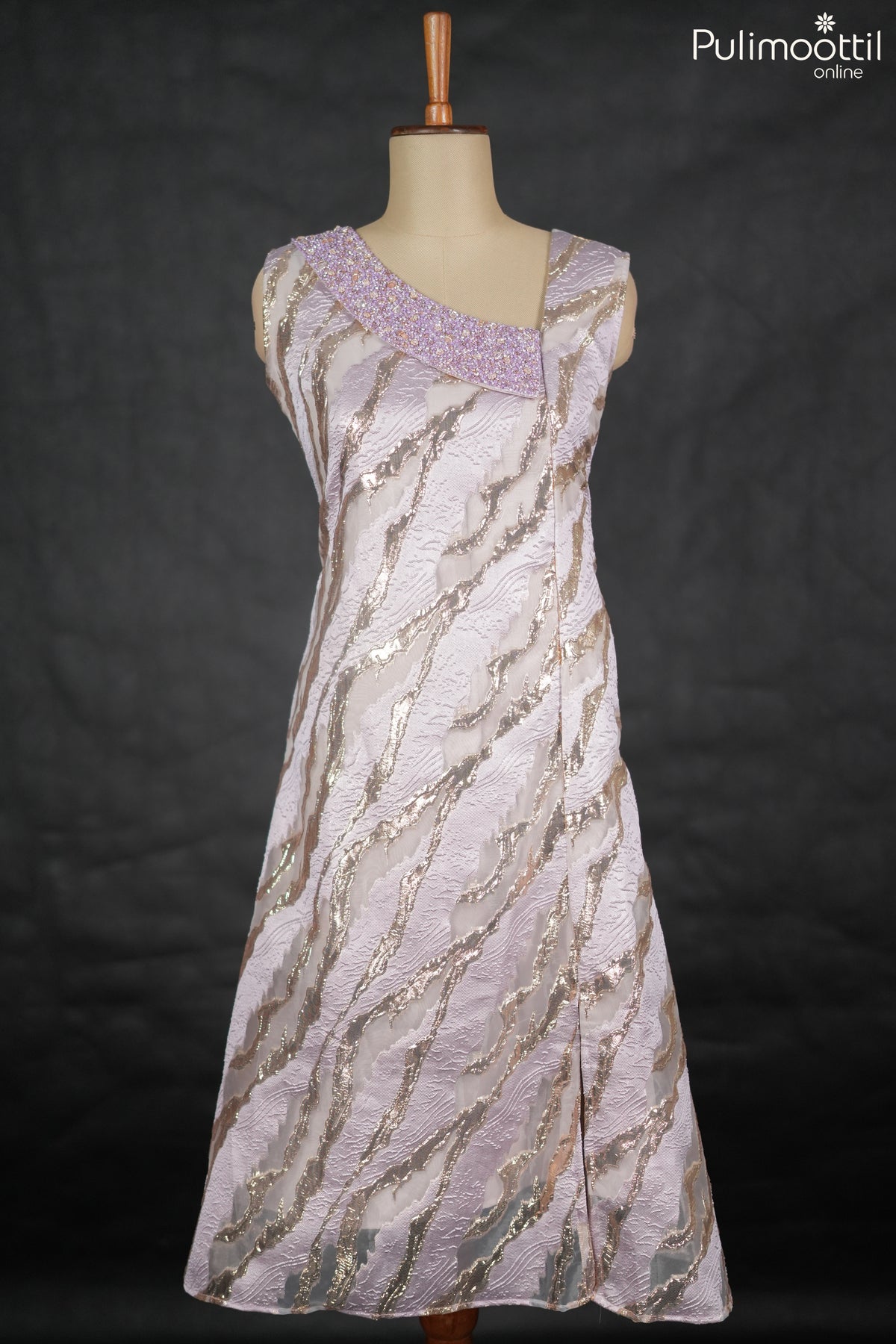 Lavender Color Turkish organza A-line kurti