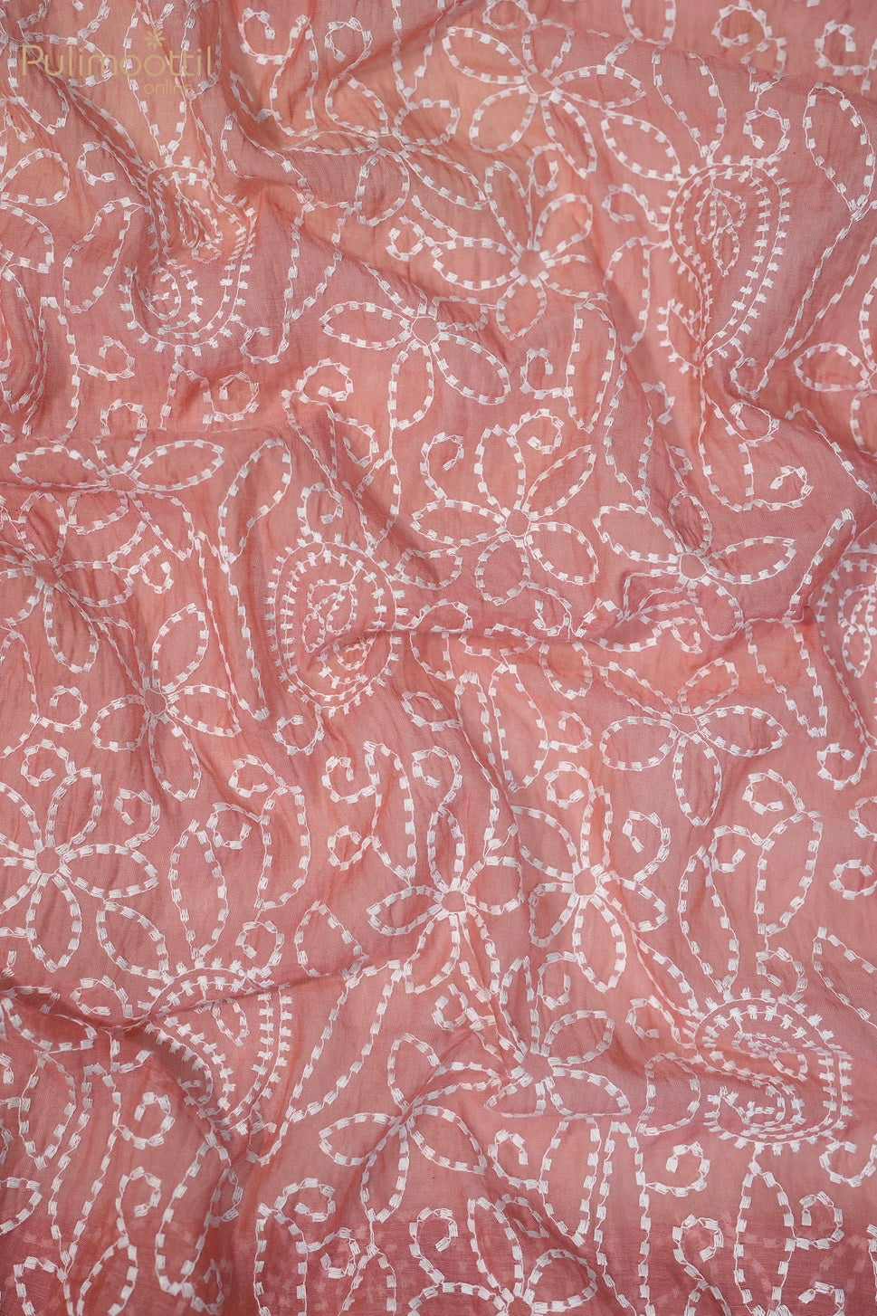 Peach Colour Soft Chanderi Fabric