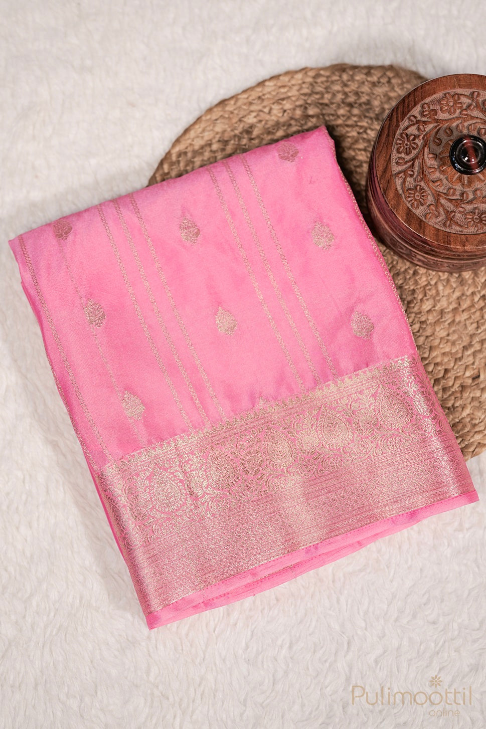 Rose Colour Banarasi Saree.