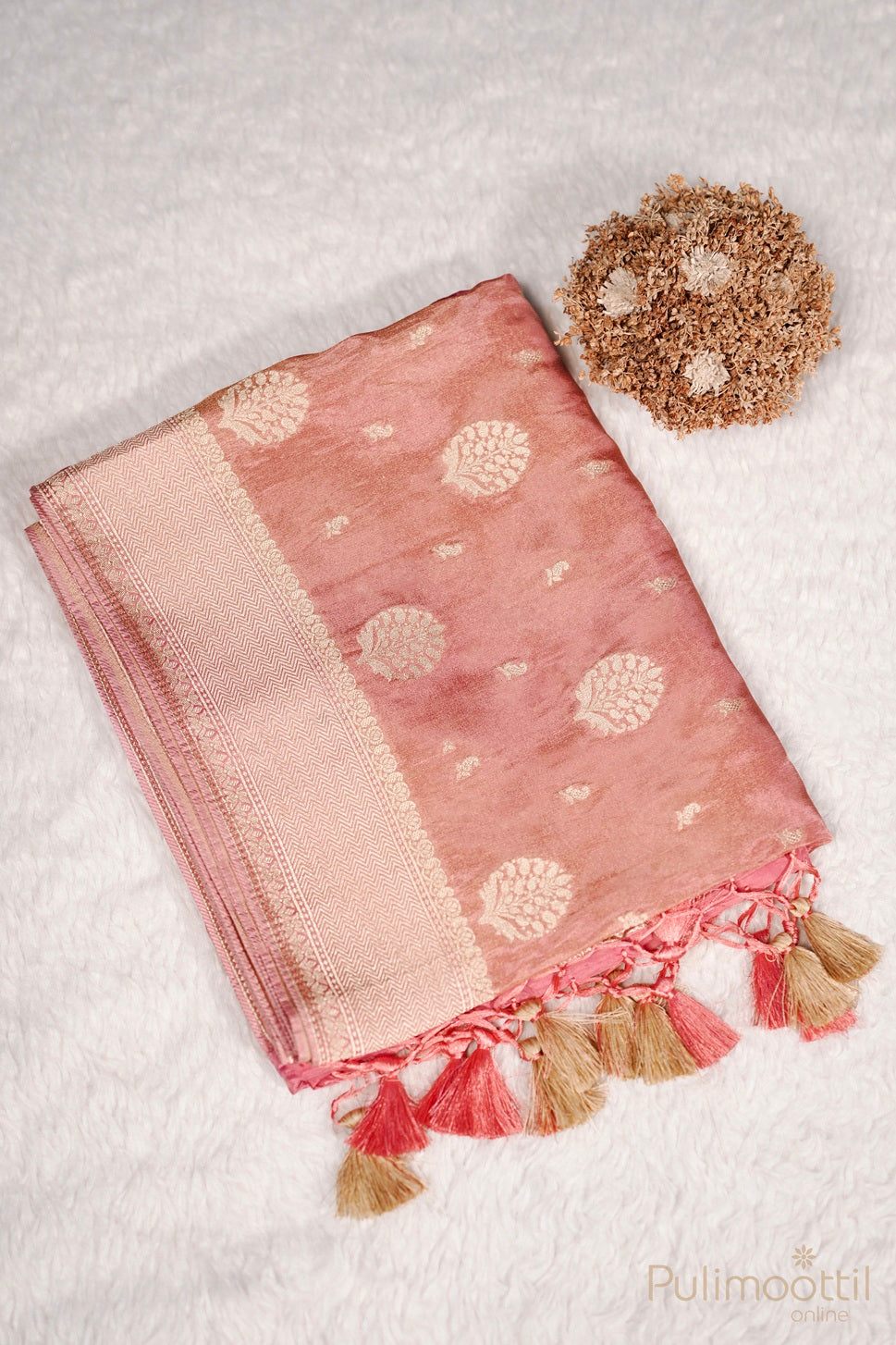 Peach Colour Banarasi Saree.
