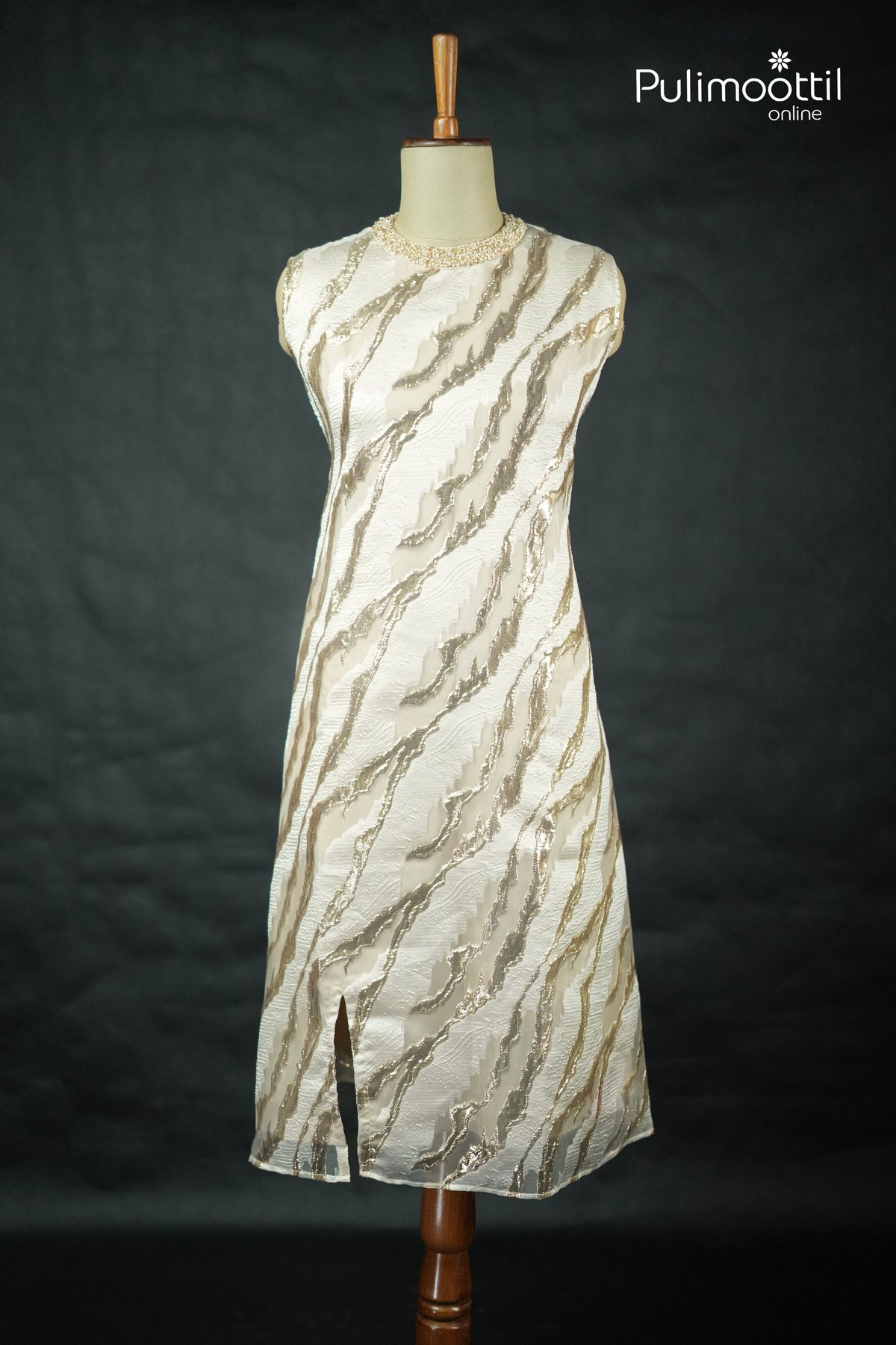 Ivory Colour Turkish Organza A-Line Kurti
