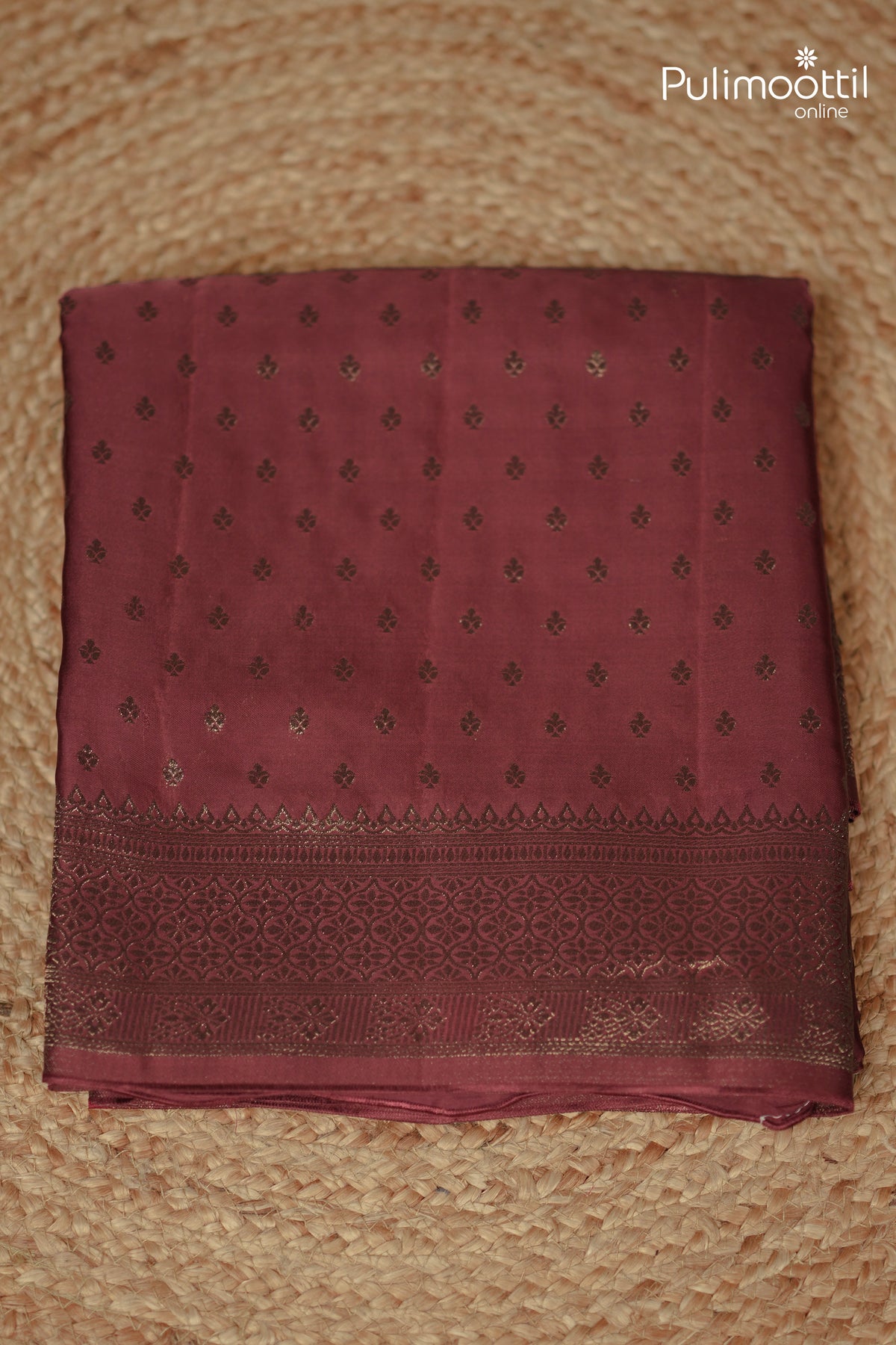 Dark Coral Peach Colour Banarasi Saree
