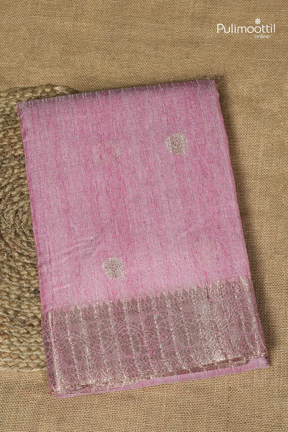 Light Pink Colour Semi Tissue Saree