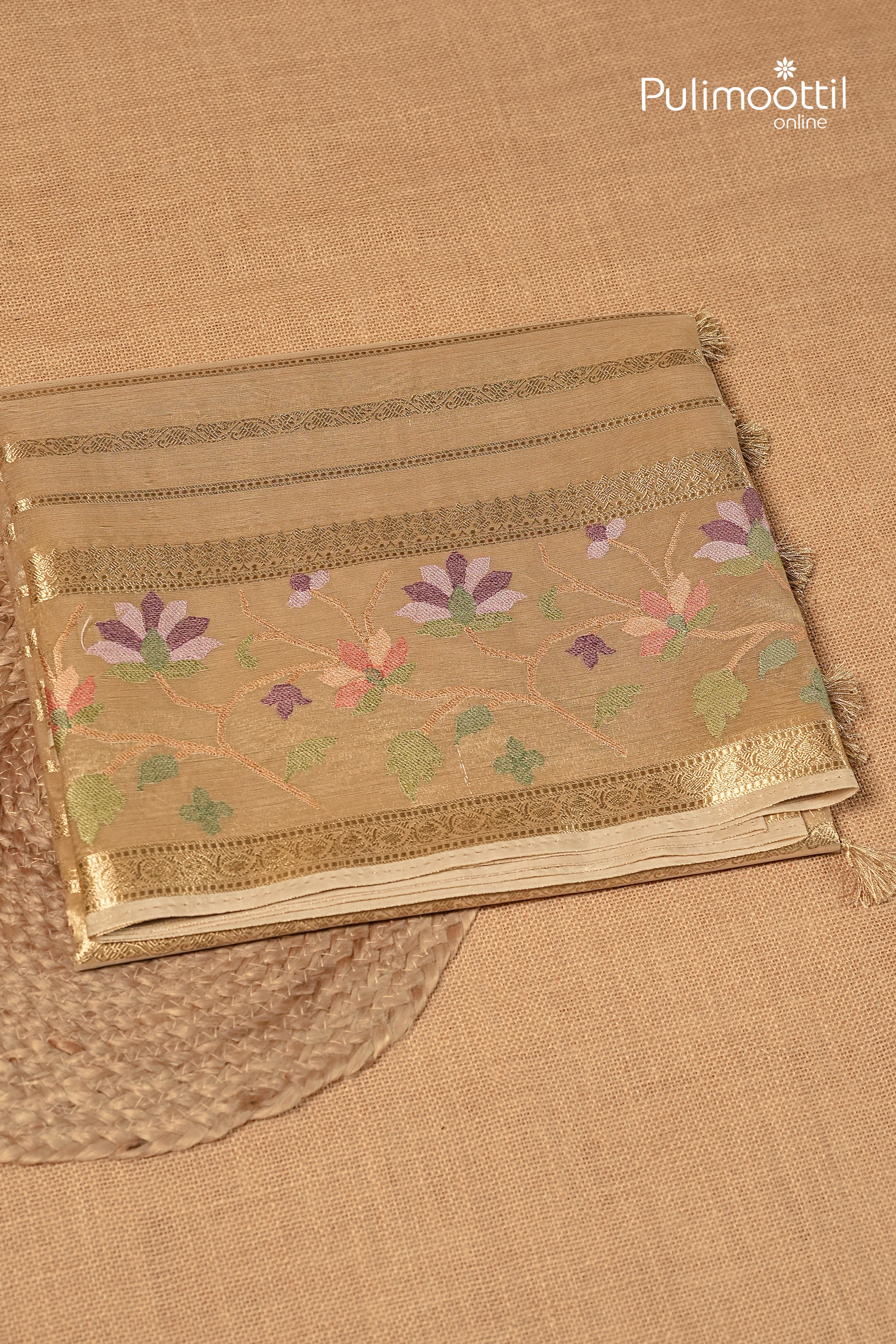 Kerala Traditional Golden Tissue Saree